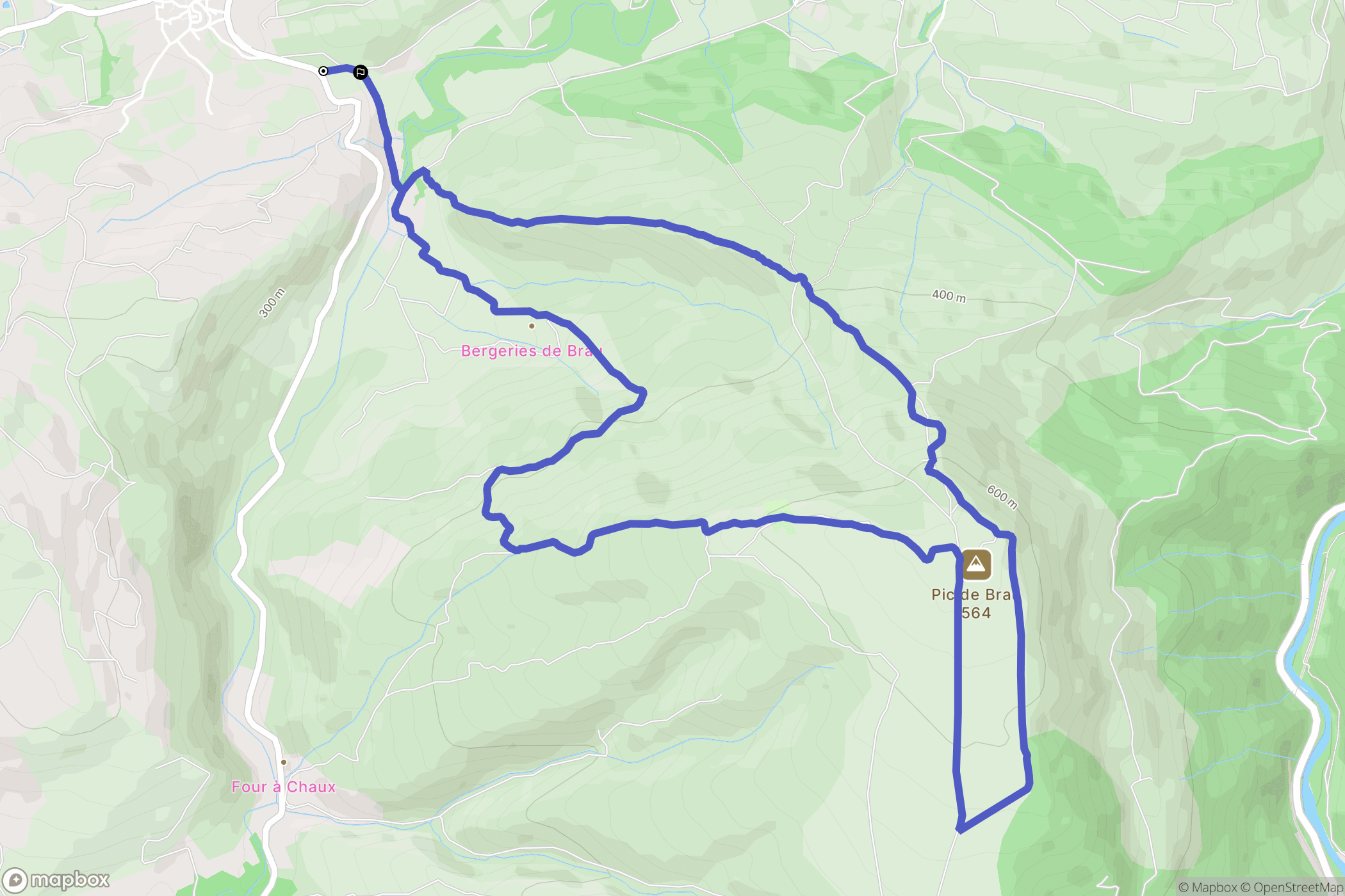 Magrie : carte du parcours de randonnée - France