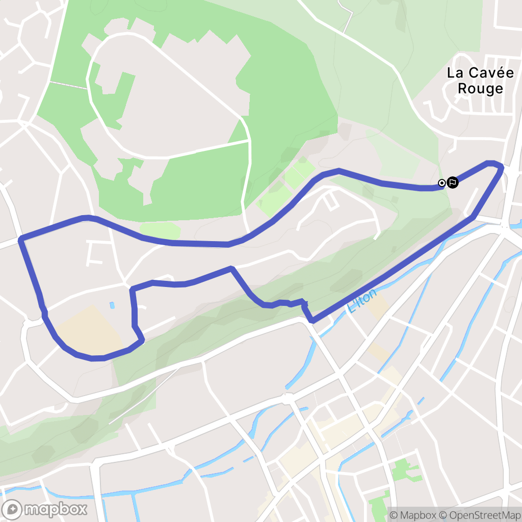 Évreux : carte du parcours de randonnée - France
