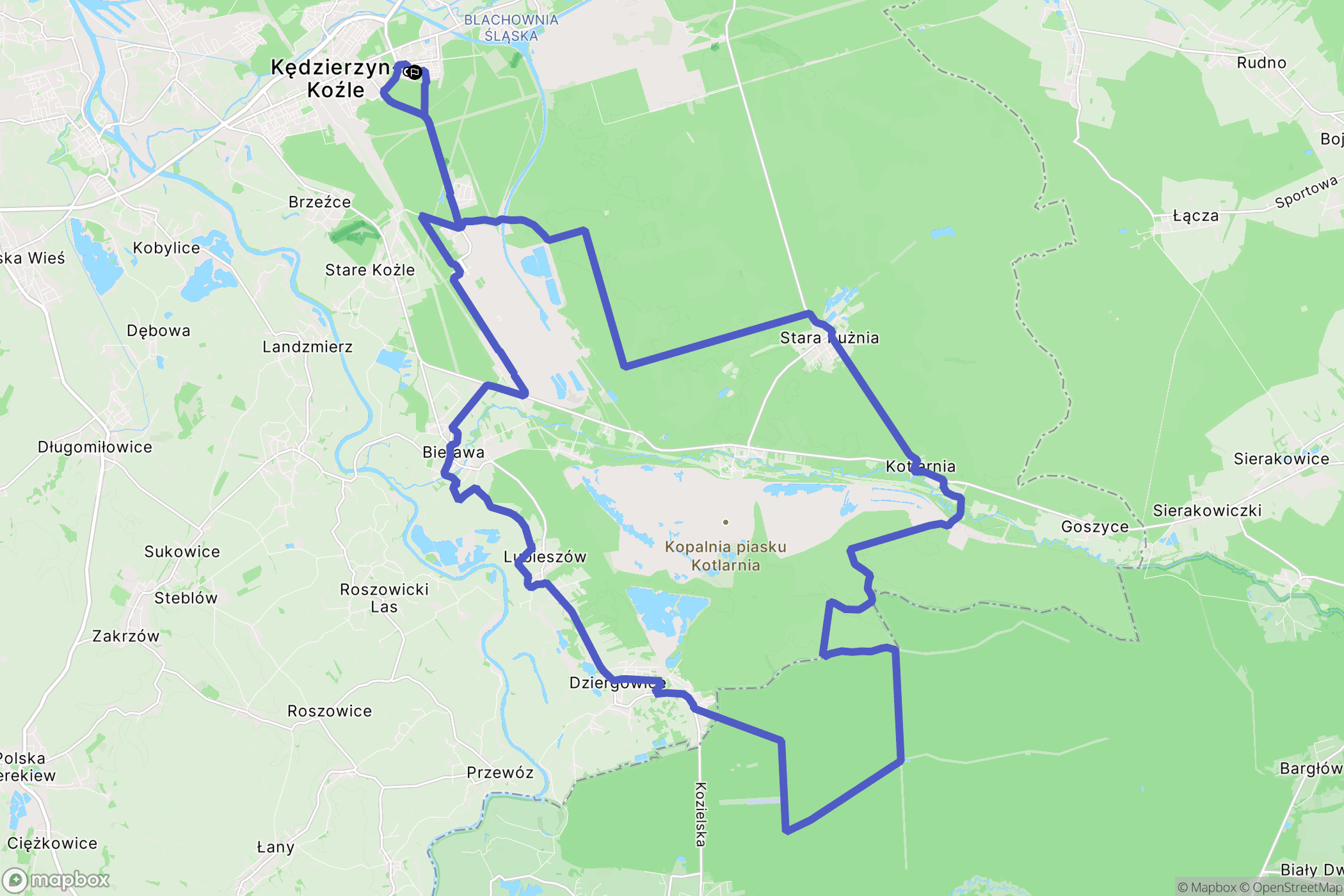 Kędzierzyn-Koźle: mapa trasy - Poland
