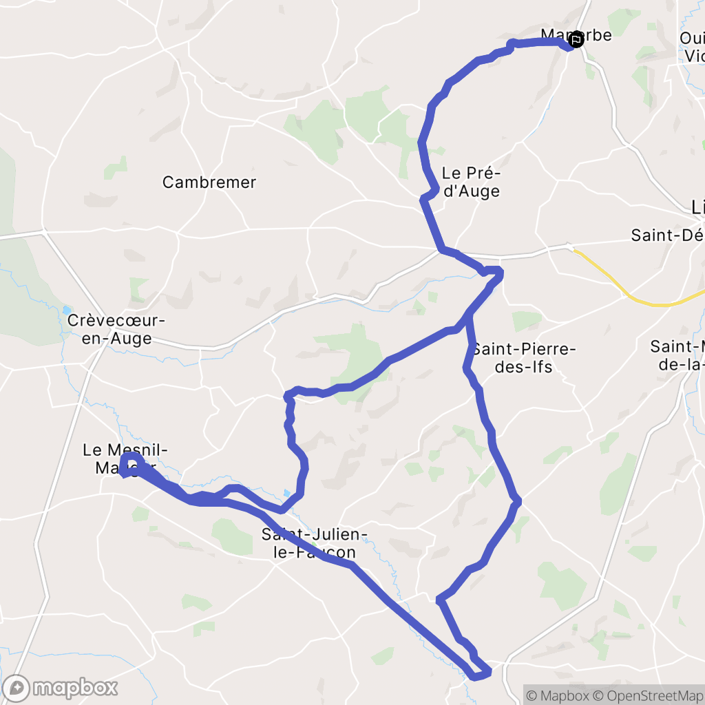 Manerbe : carte du parcours de randonnée - France