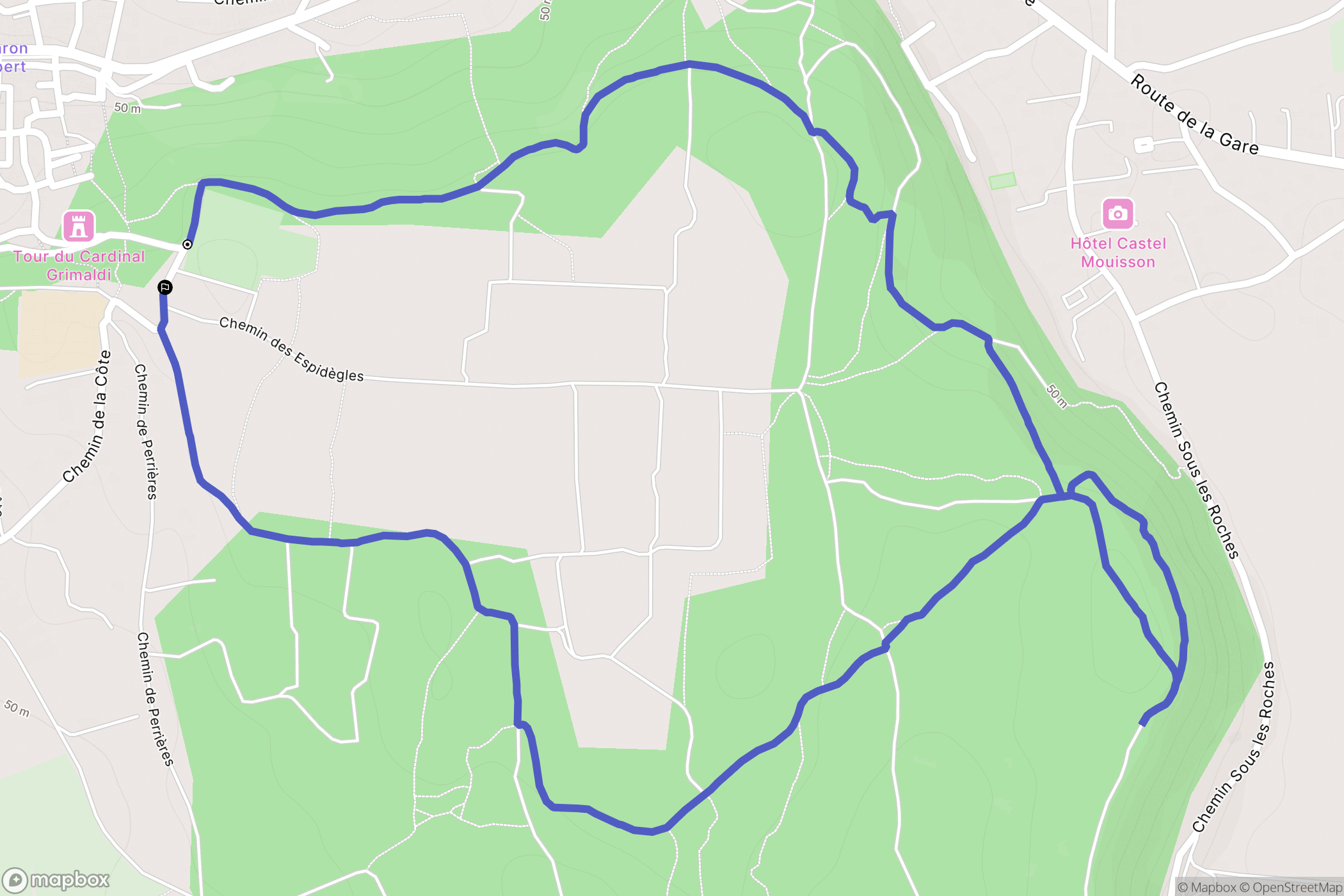 Barbentane : carte du parcours de randonnée - France