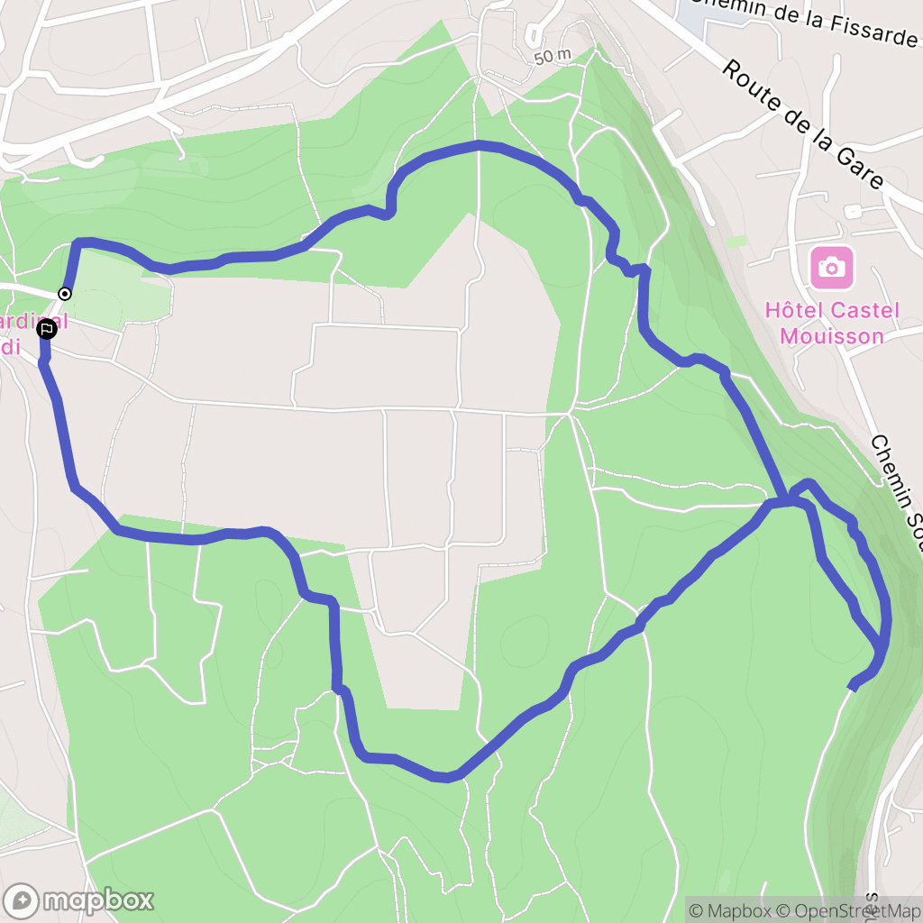 Barbentane : carte du parcours de randonnée - France