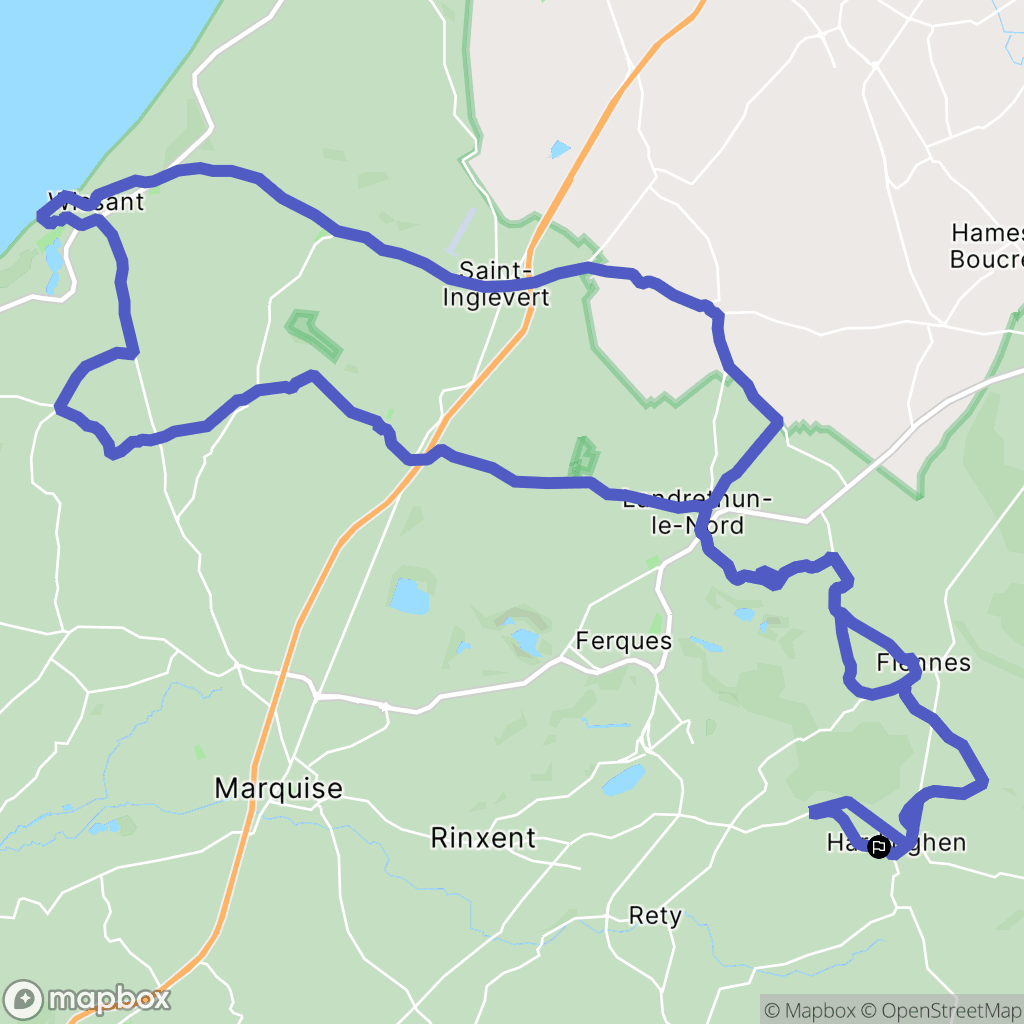 Hardinghen : carte du parcours de randonnée - France