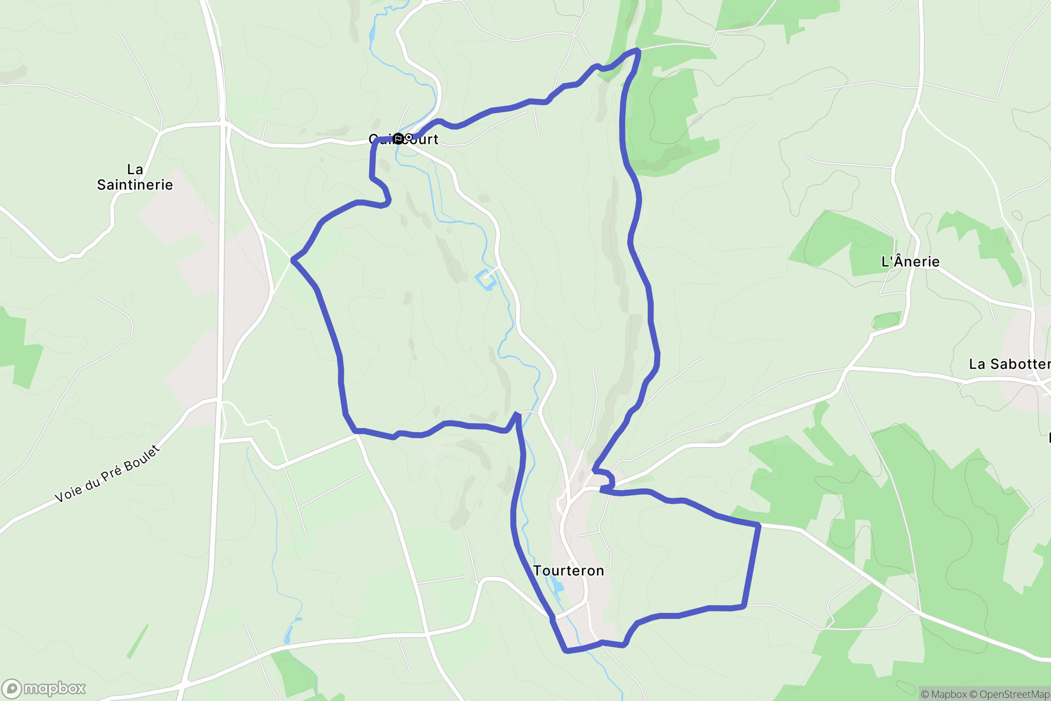 Guincourt : carte du parcours de randonnée - France