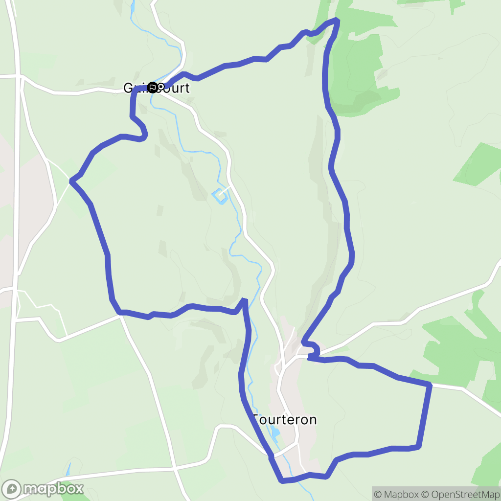 Guincourt : carte du parcours de randonnée - France