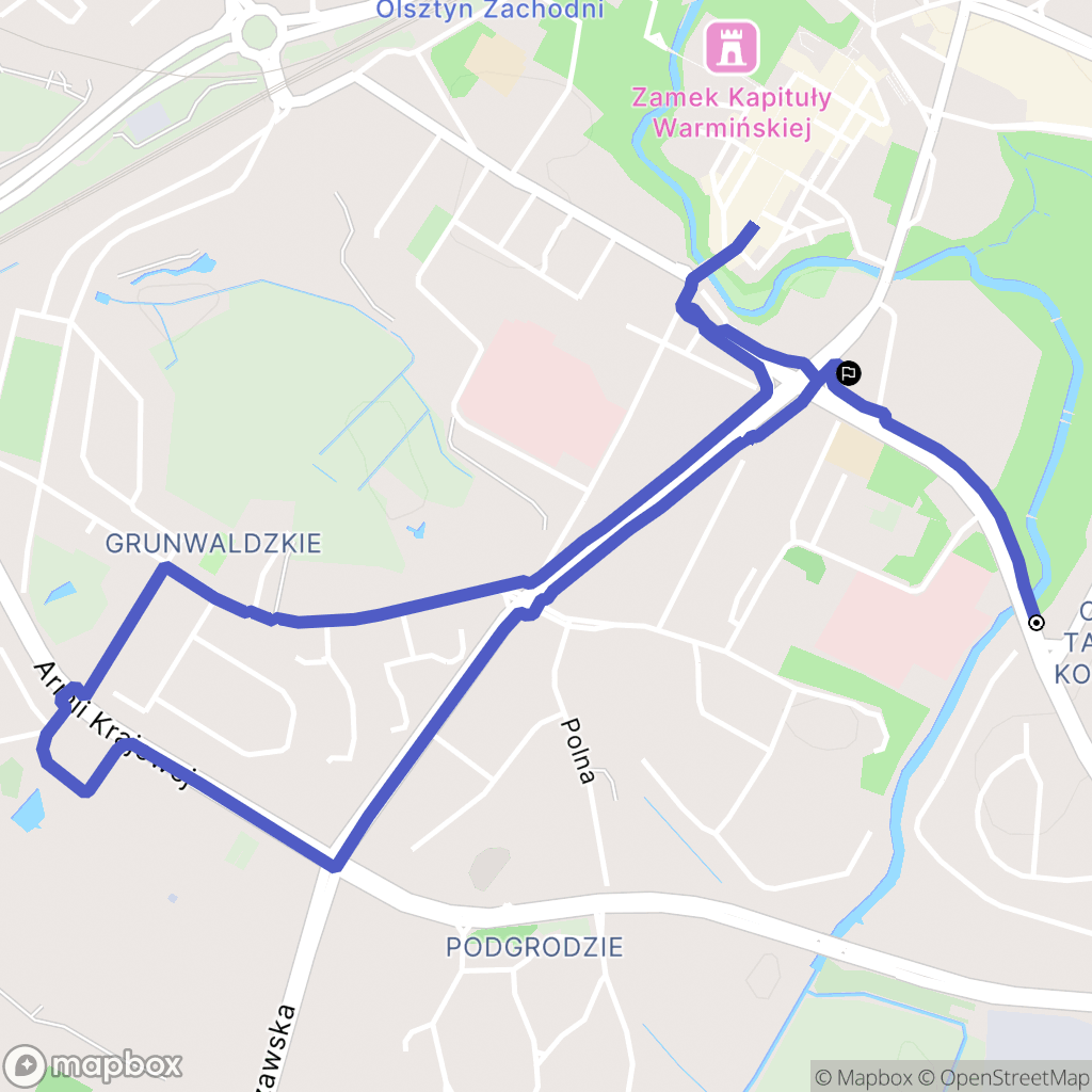 Olsztyn: mapa trasy - Poland