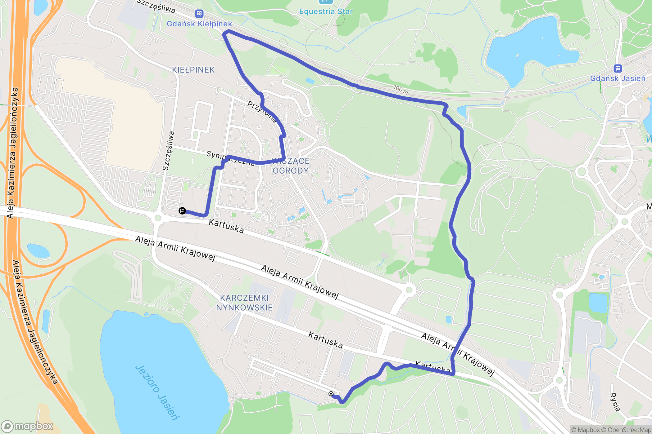 Gdańsk: mapa trasy - Poland