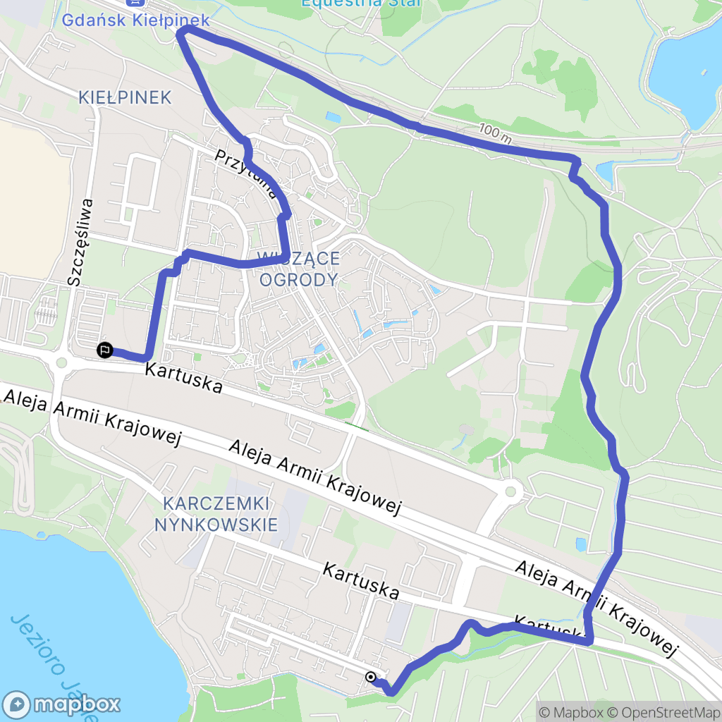 Gdańsk: mapa trasy - Poland