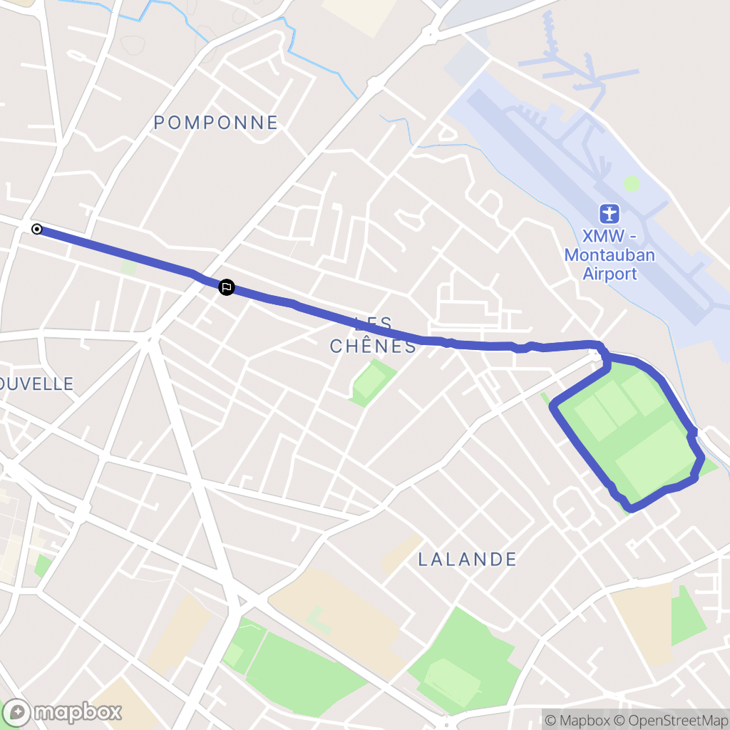 Montauban : carte du parcours de randonnée - France