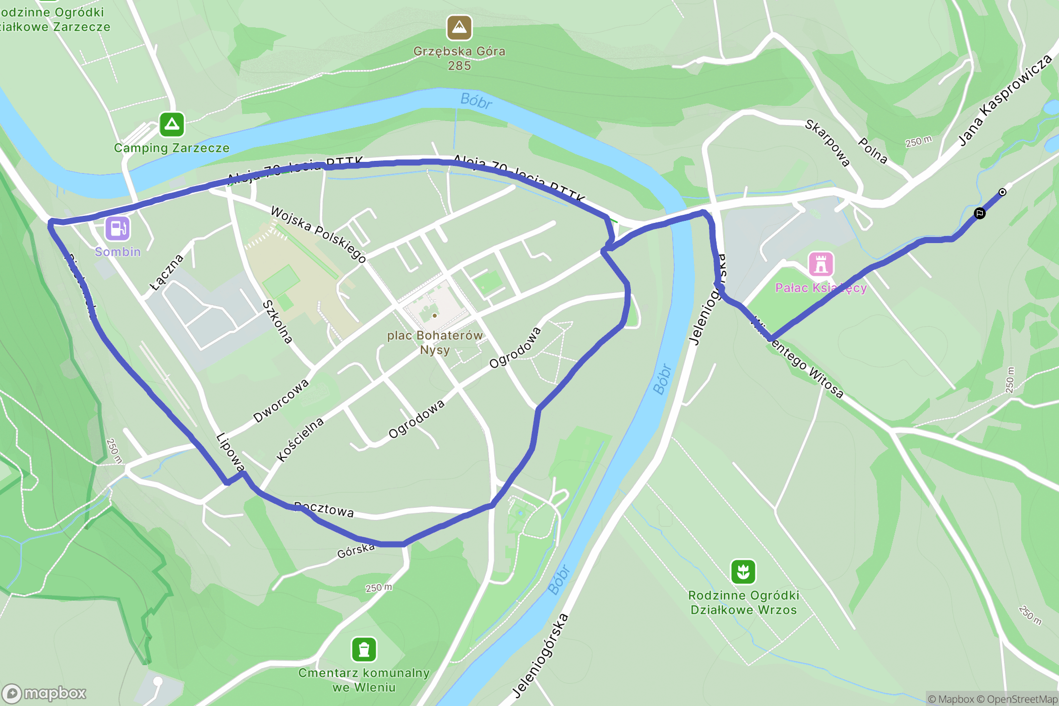 Wleń: mapa trasy - Poland