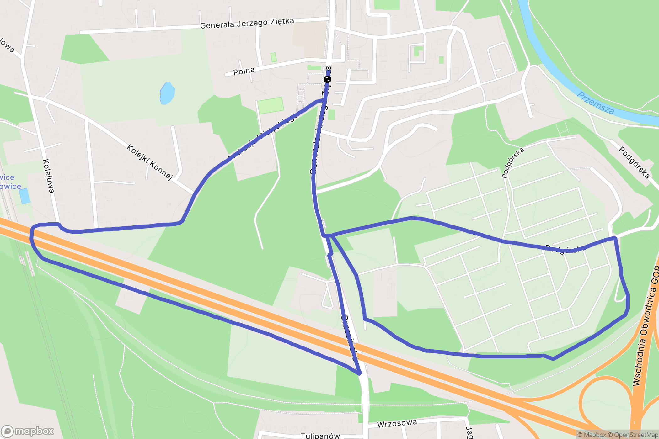 Mysłowice: mapa trasy - Poland