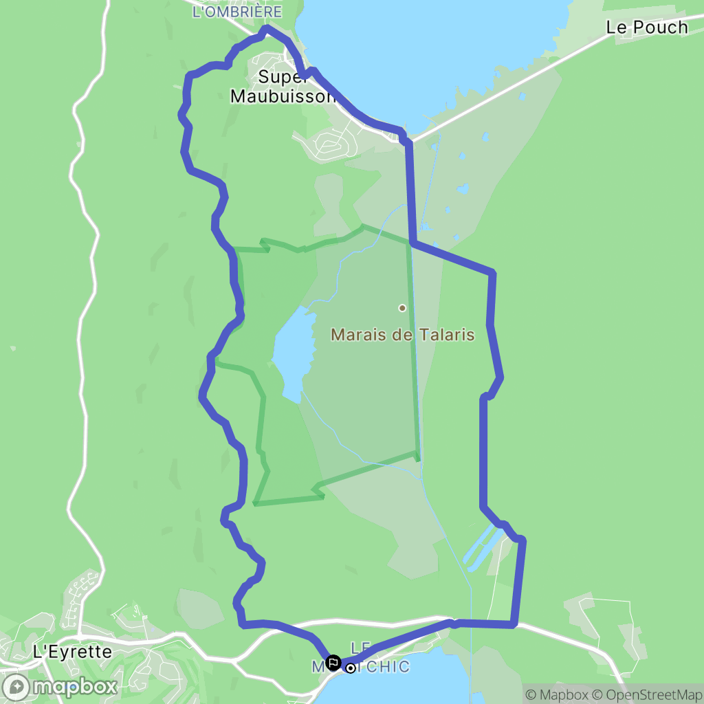Lacanau : carte du parcours de randonnée - France