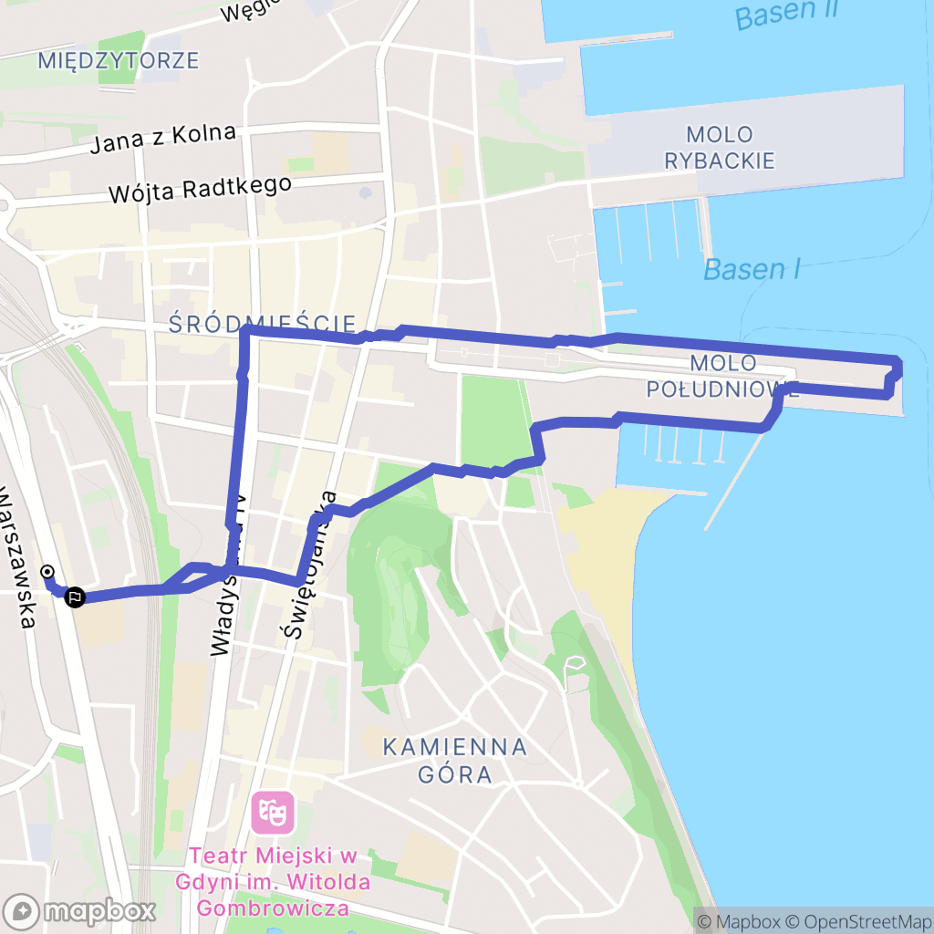 Gdynia: mapa trasy - Poland