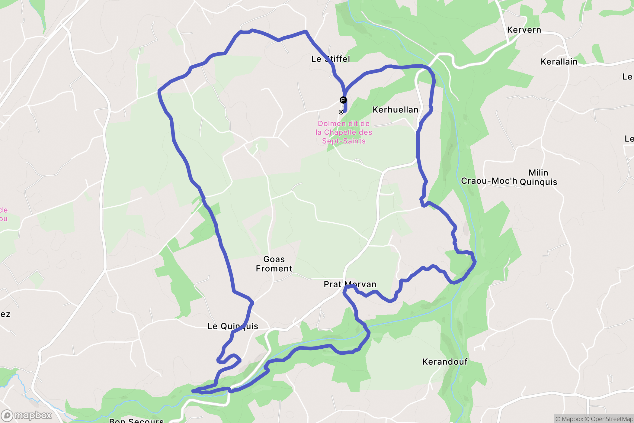 Le Vieux-Marché : carte du parcours de randonnée - France