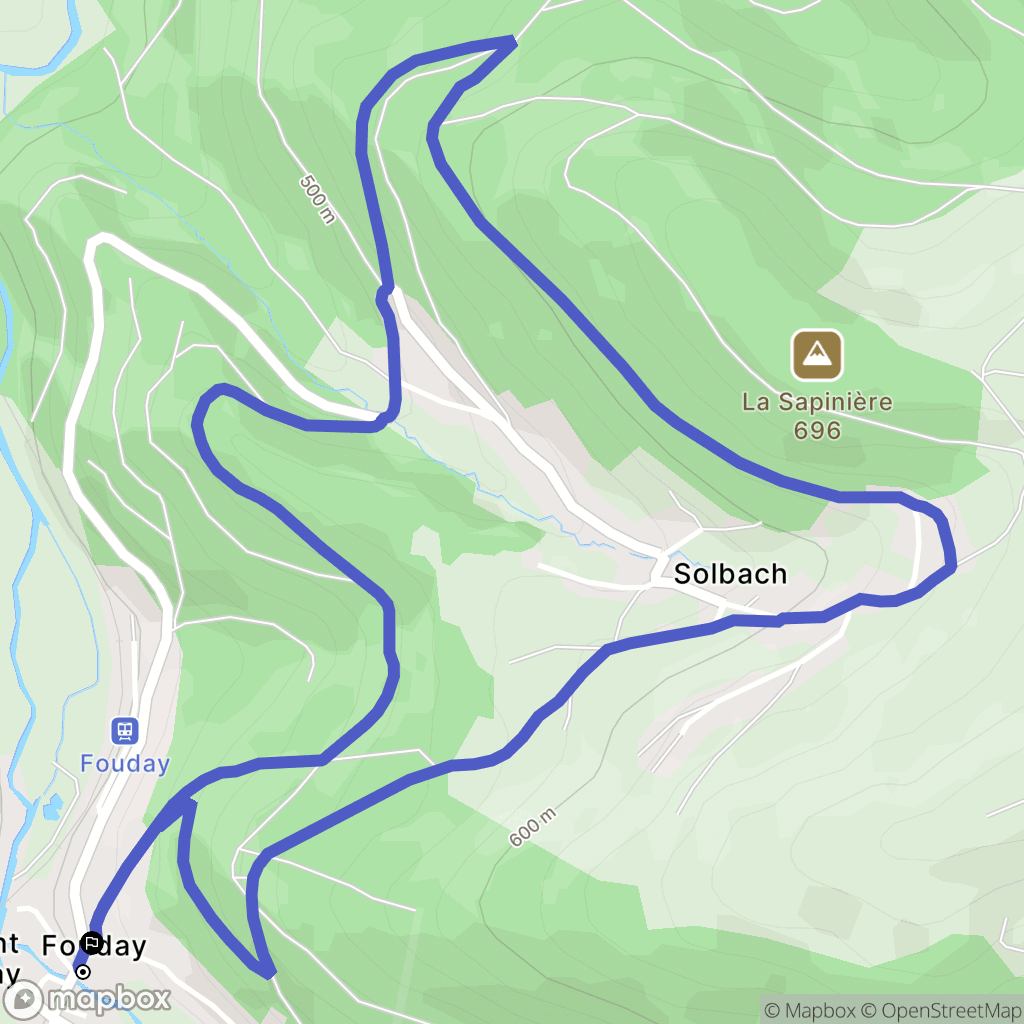 Fouday : carte du parcours de randonnée - France