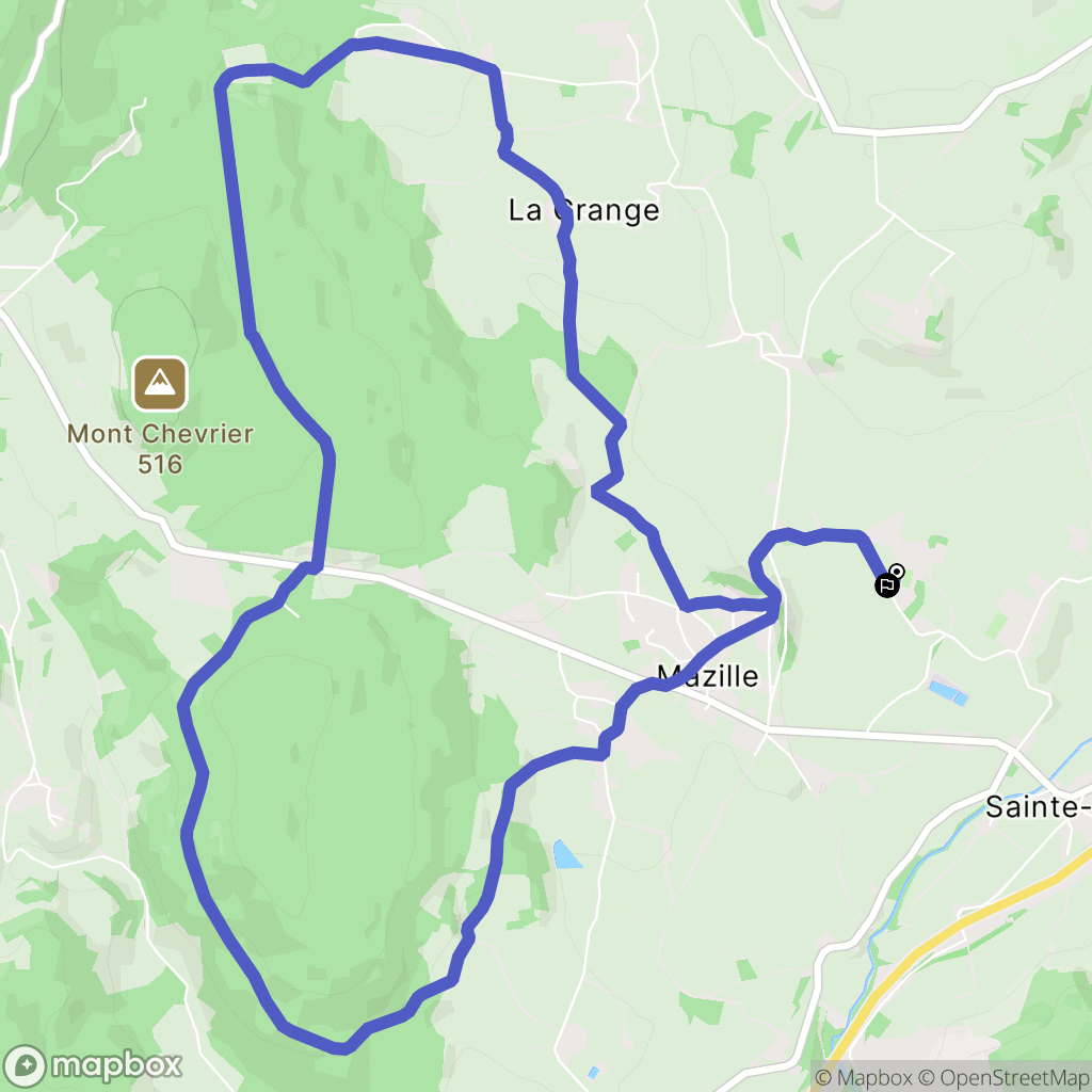Mazille : carte du parcours de randonnée - France