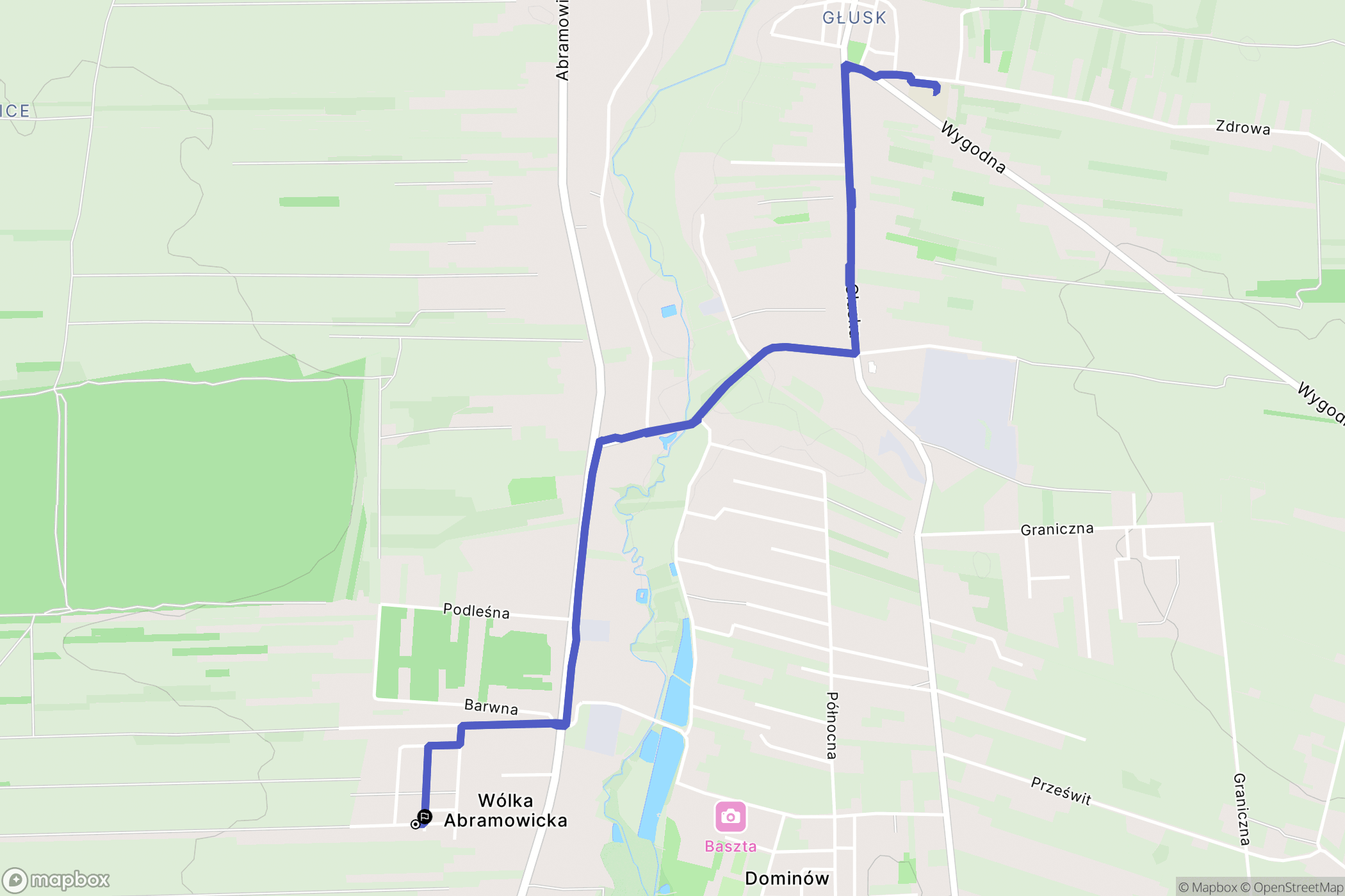 Powiat lubelski: mapa trasy - Poland