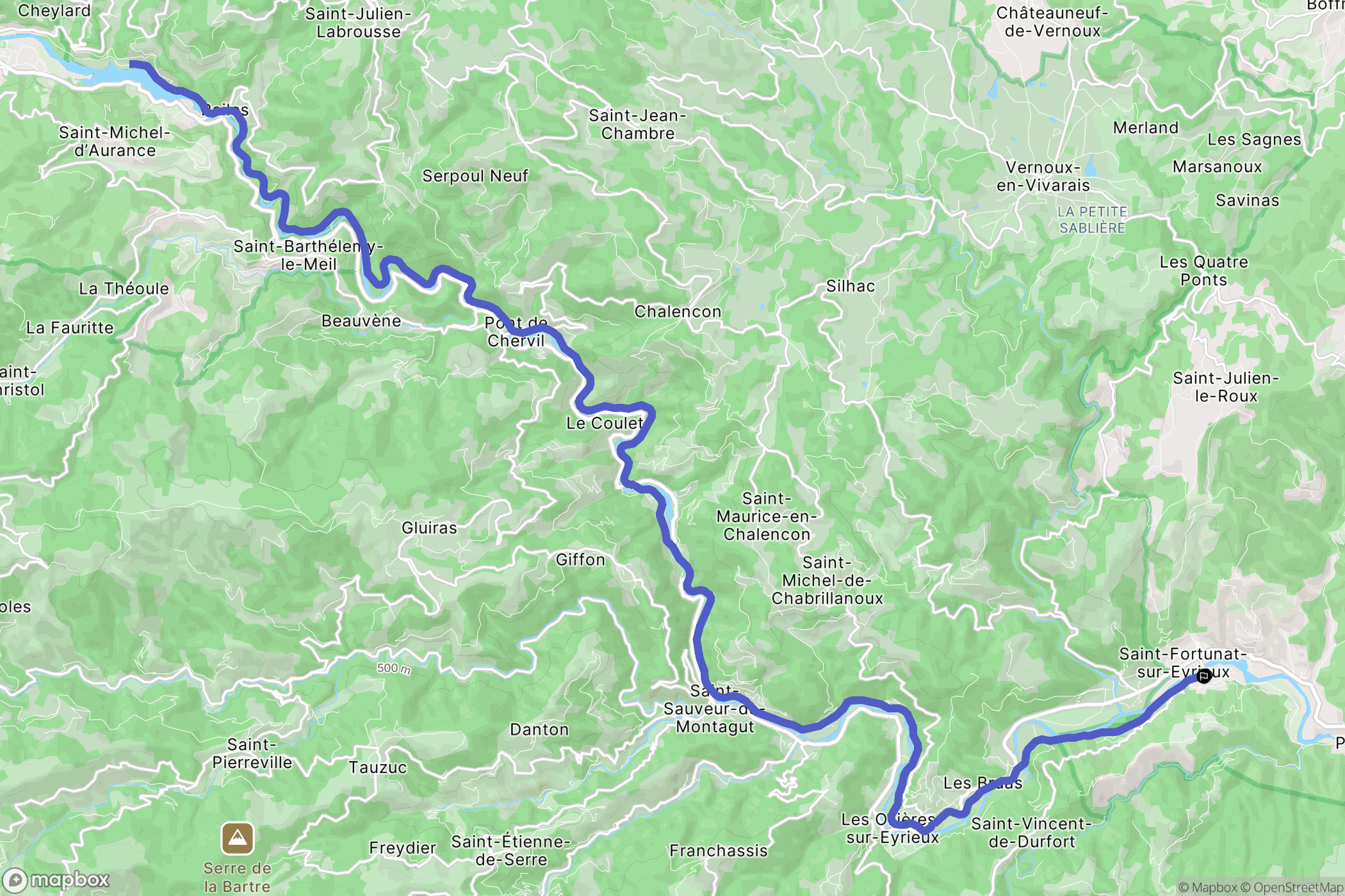 Saint-Fortunat-sur-Eyrieux : carte du parcours de randonnée - France