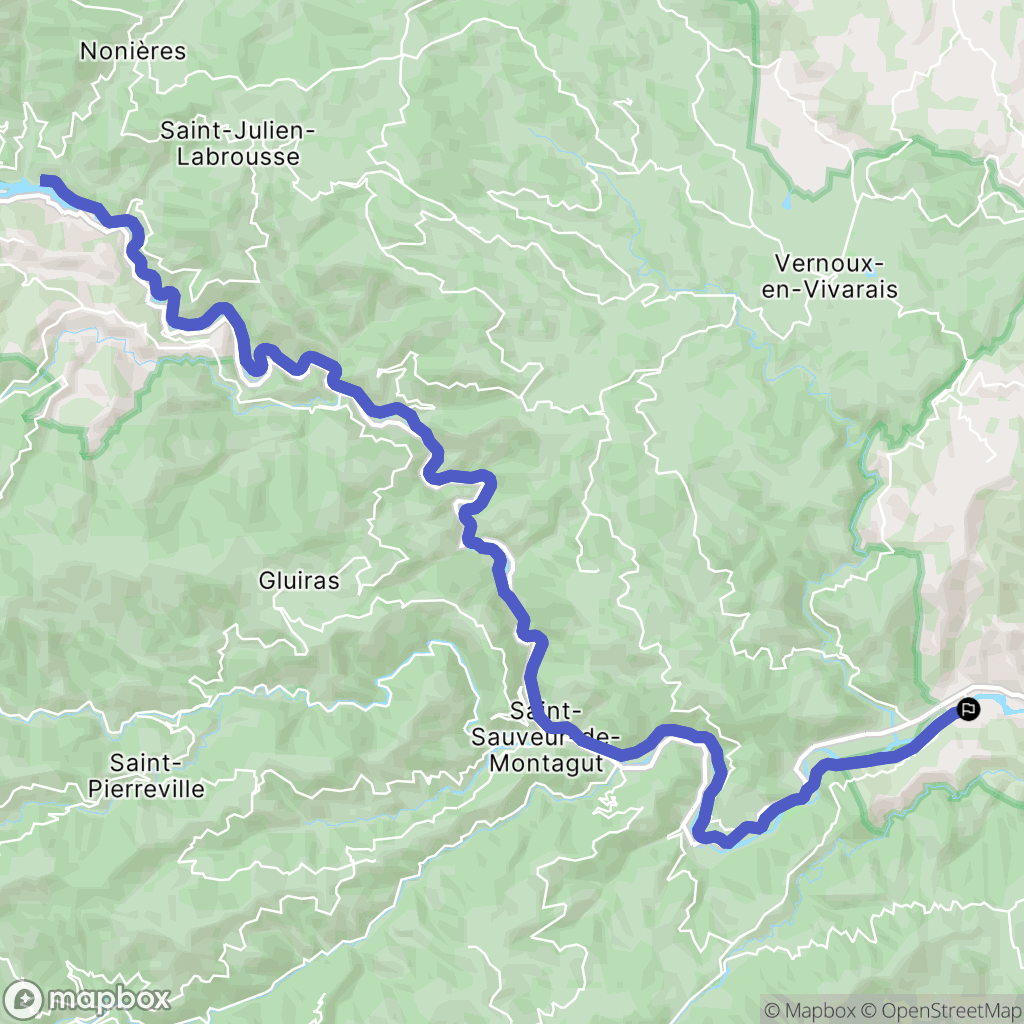 Saint-Fortunat-sur-Eyrieux : carte du parcours de randonnée - France