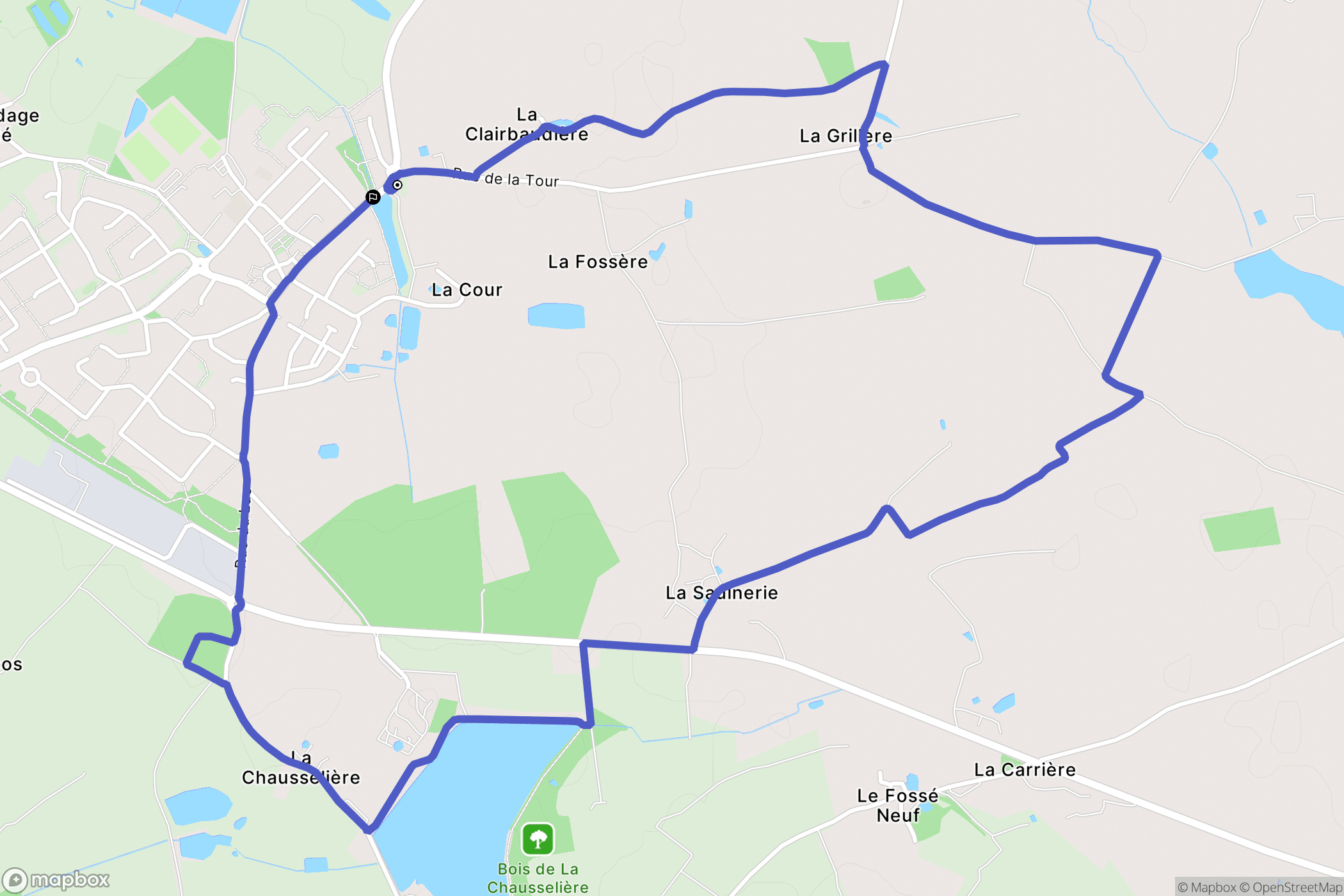Montaigu-Vendée : carte du parcours de randonnée - France