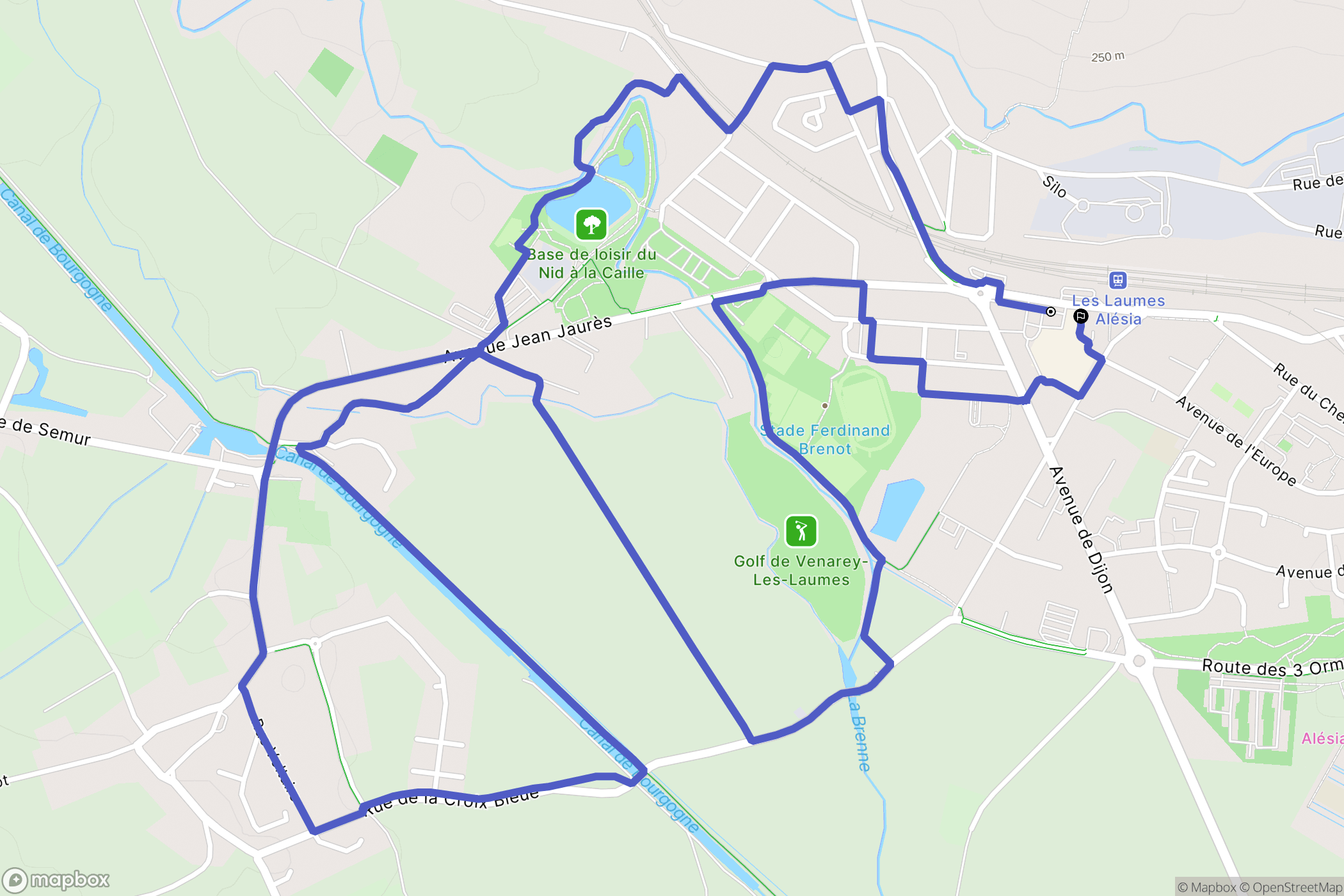 Venarey-les-Laumes : carte du parcours de randonnée - France