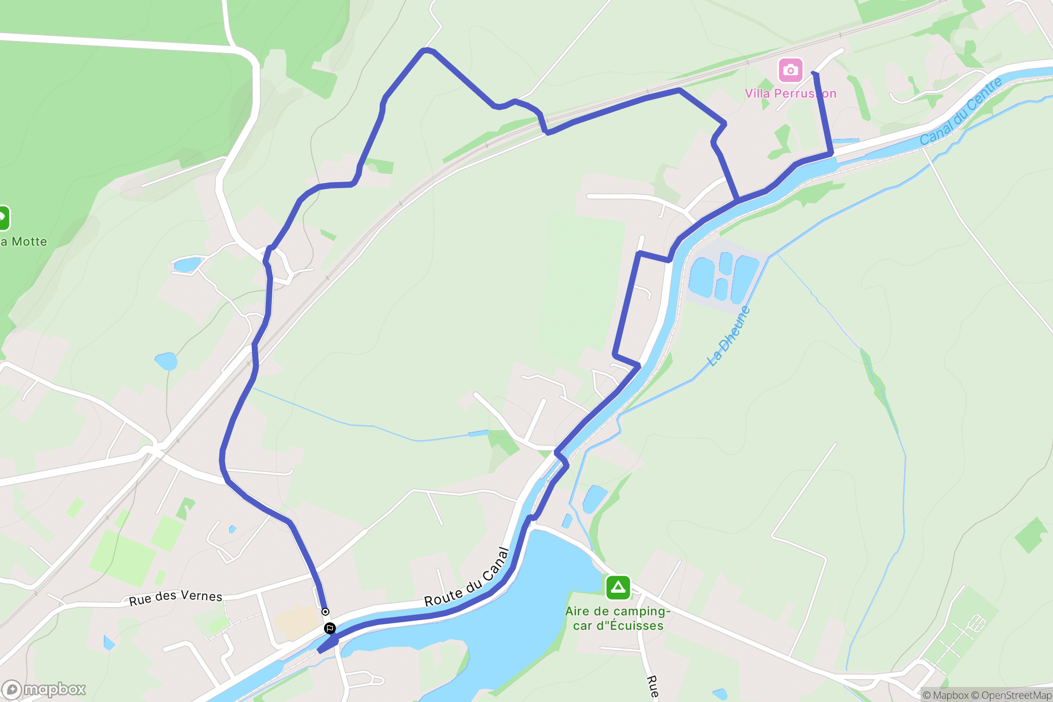 Écuisses : carte du parcours de randonnée - France