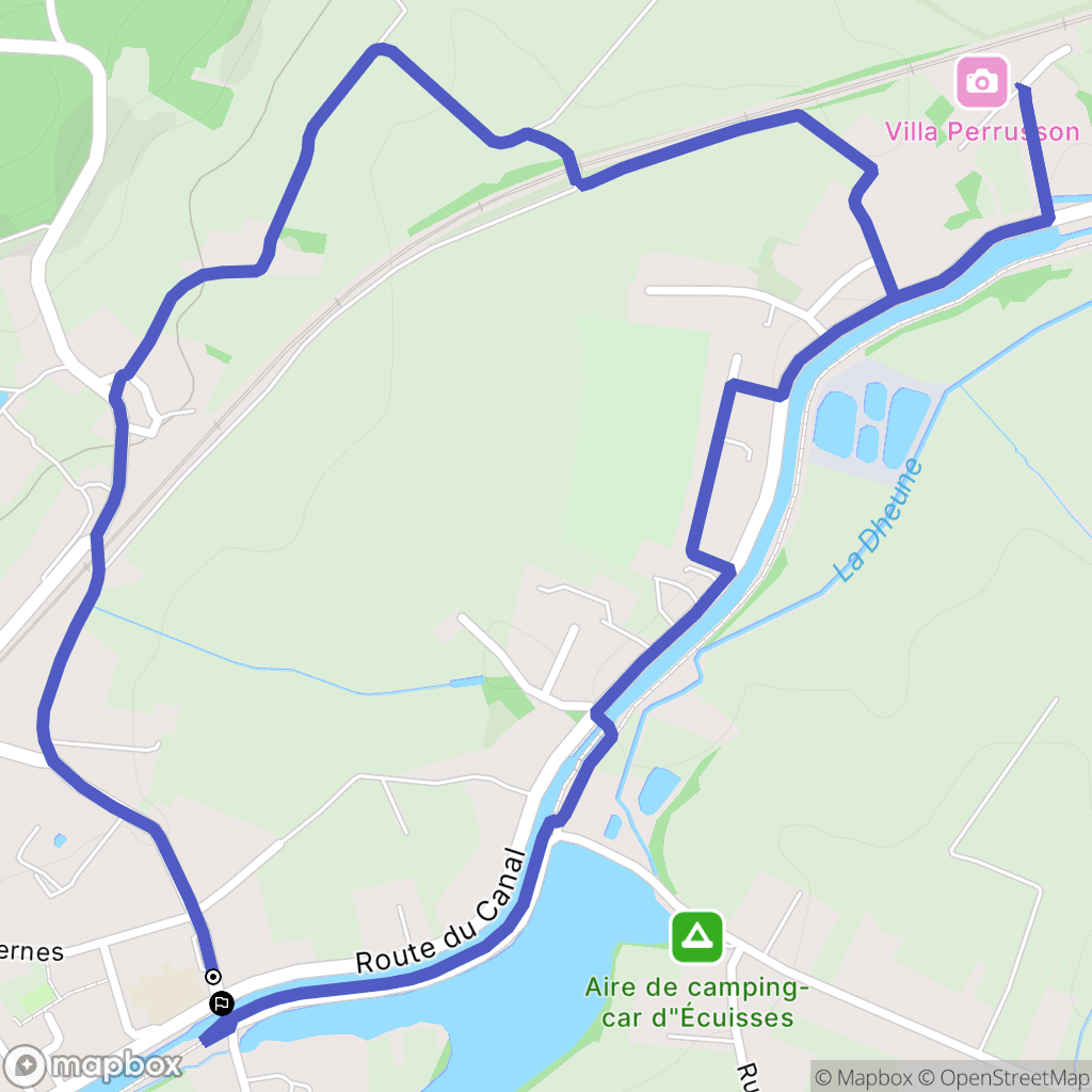Écuisses : carte du parcours de randonnée - France