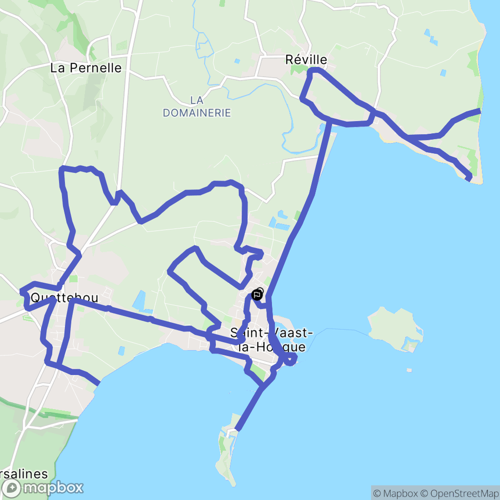 Saint-Vaast-la-Hougue : carte du parcours de randonnée - France