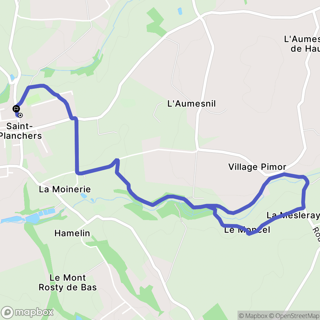 Saint-Planchers : carte du parcours de randonnée - France