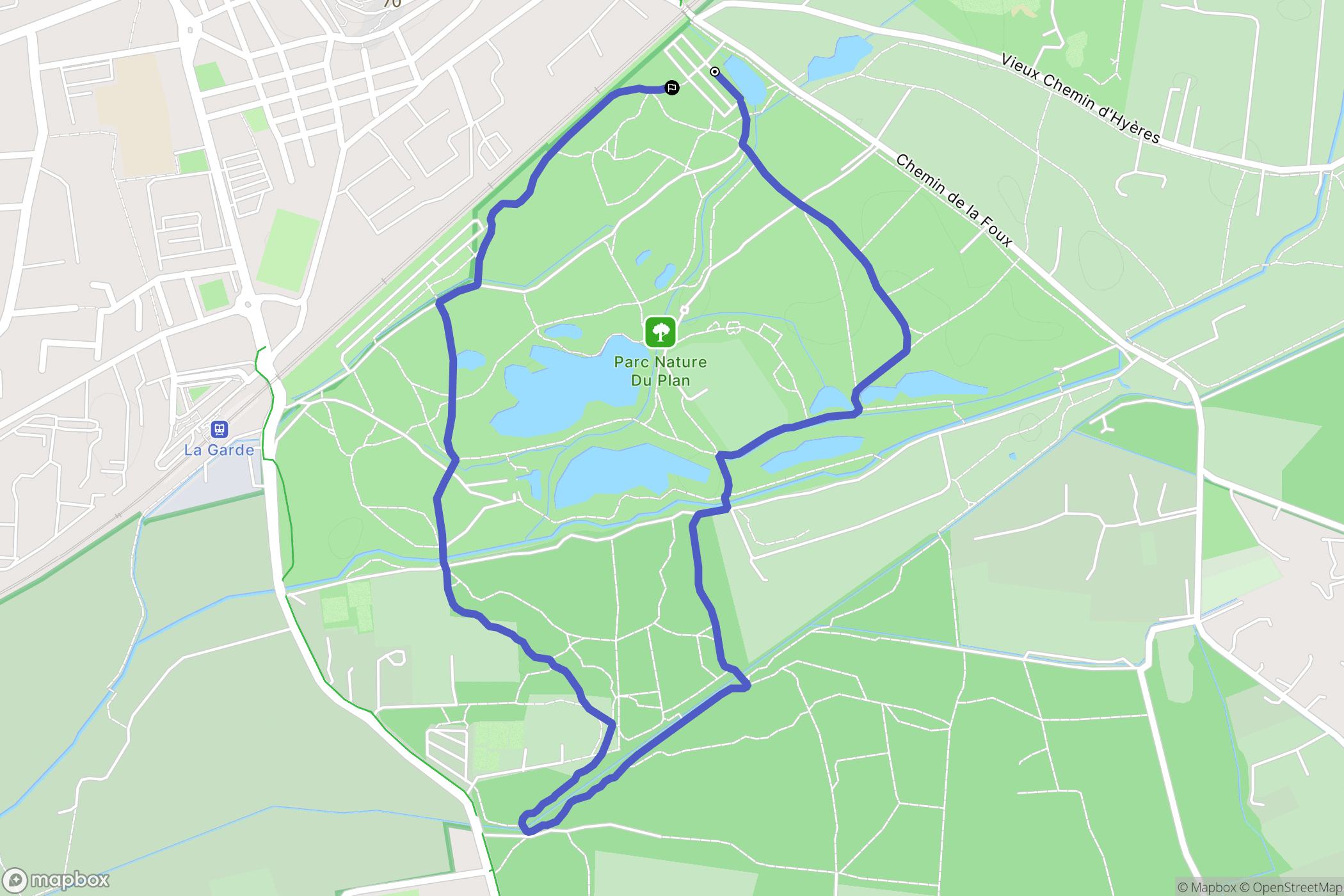 La Garde : carte du parcours de randonnée - France