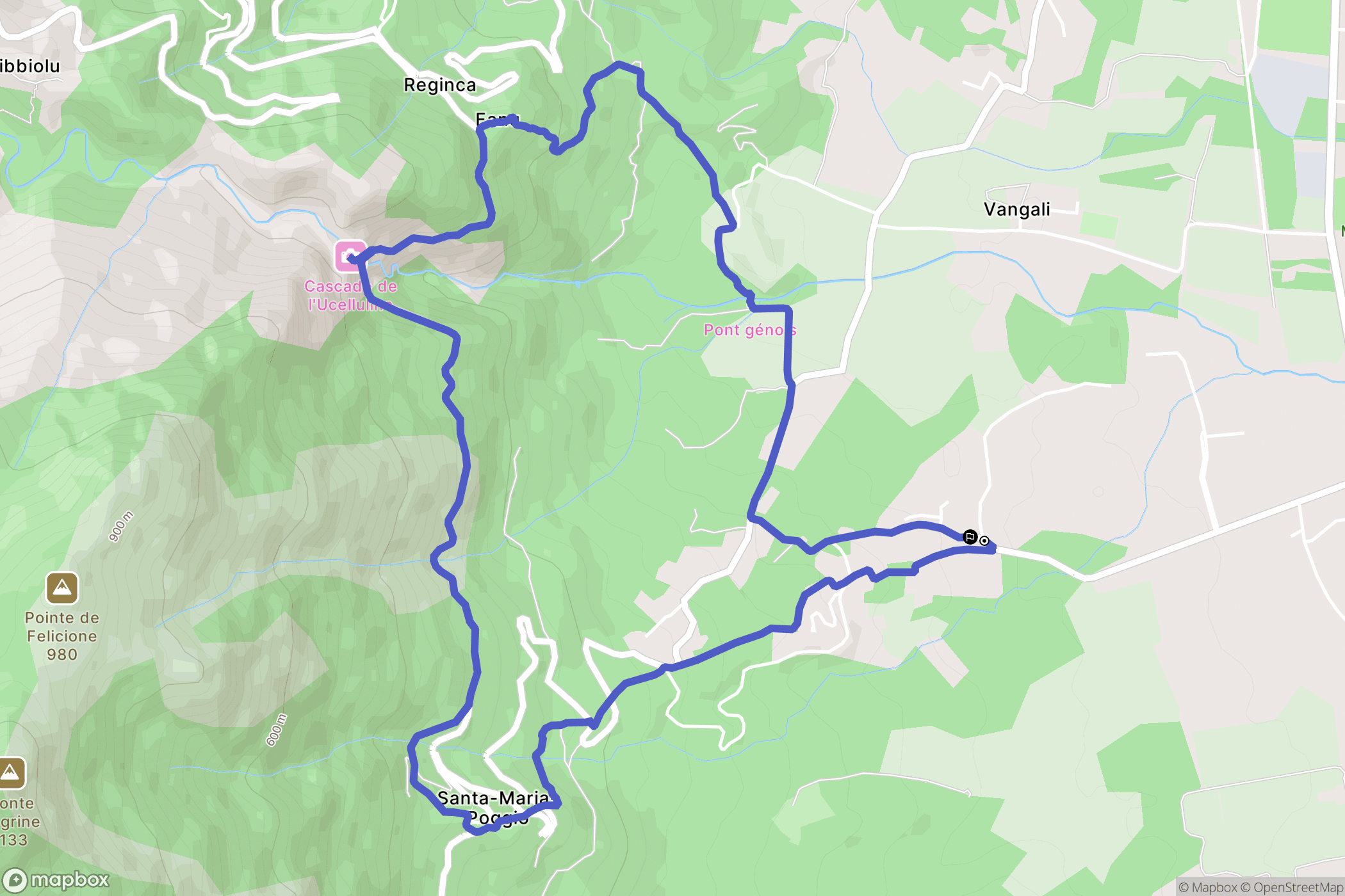 Santa-Maria-Poggio : carte du parcours de randonnée - France