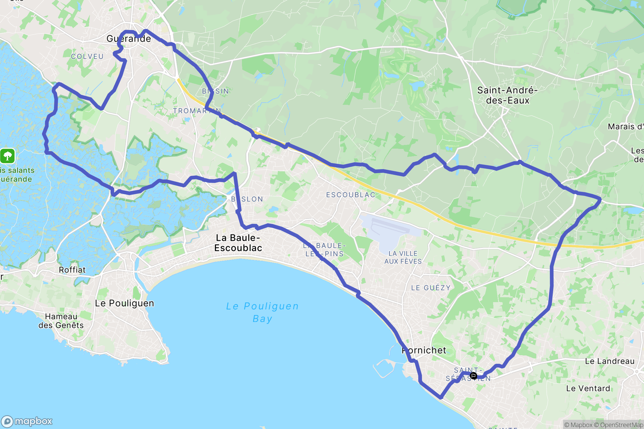 Pornichet : carte du parcours de randonnée - France