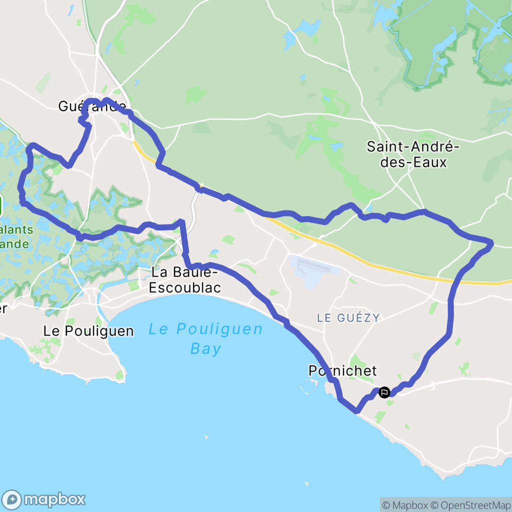 Pornichet : carte du parcours de randonnée - France