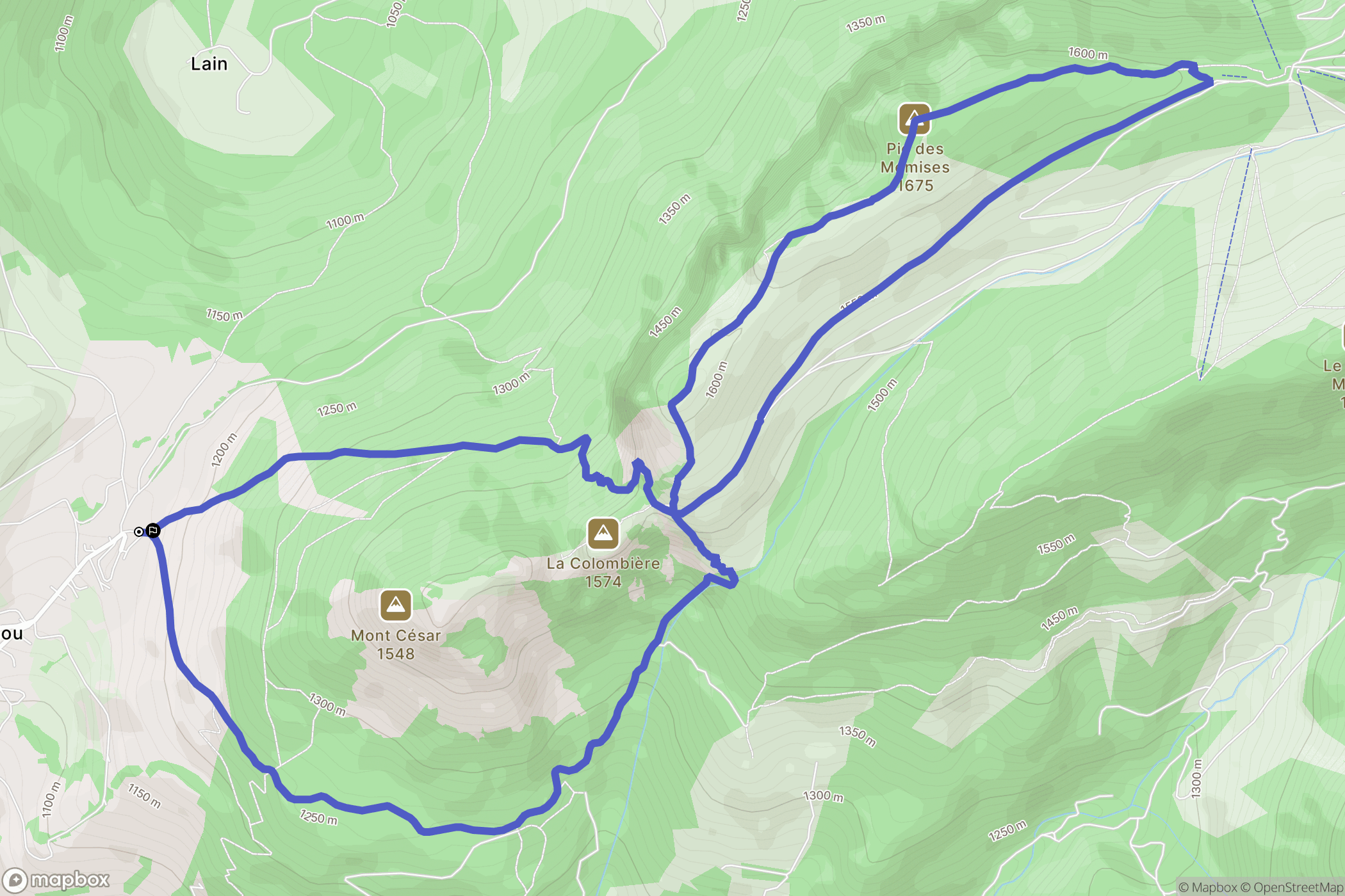 Bernex : carte du parcours de randonnée - France