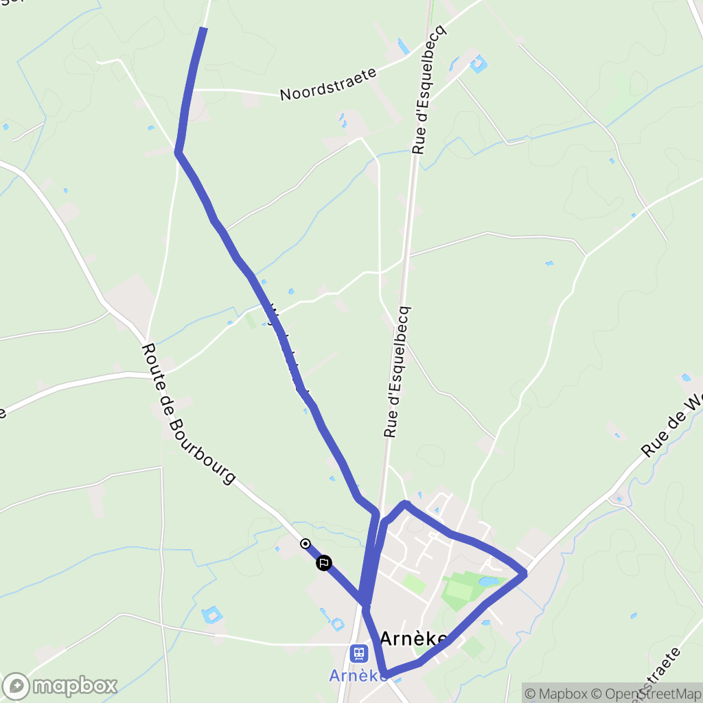 Arnèke : carte du parcours de randonnée - France