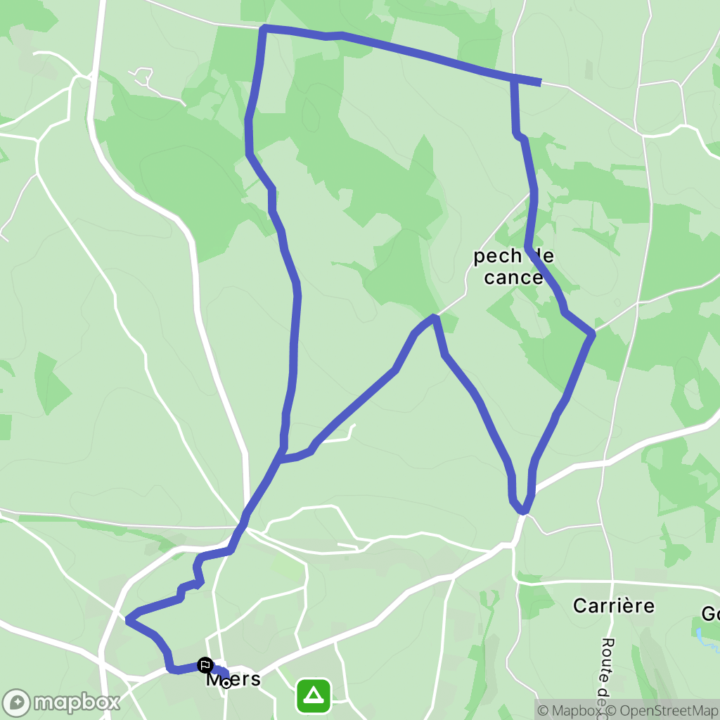 Miers : carte du parcours de randonnée - France