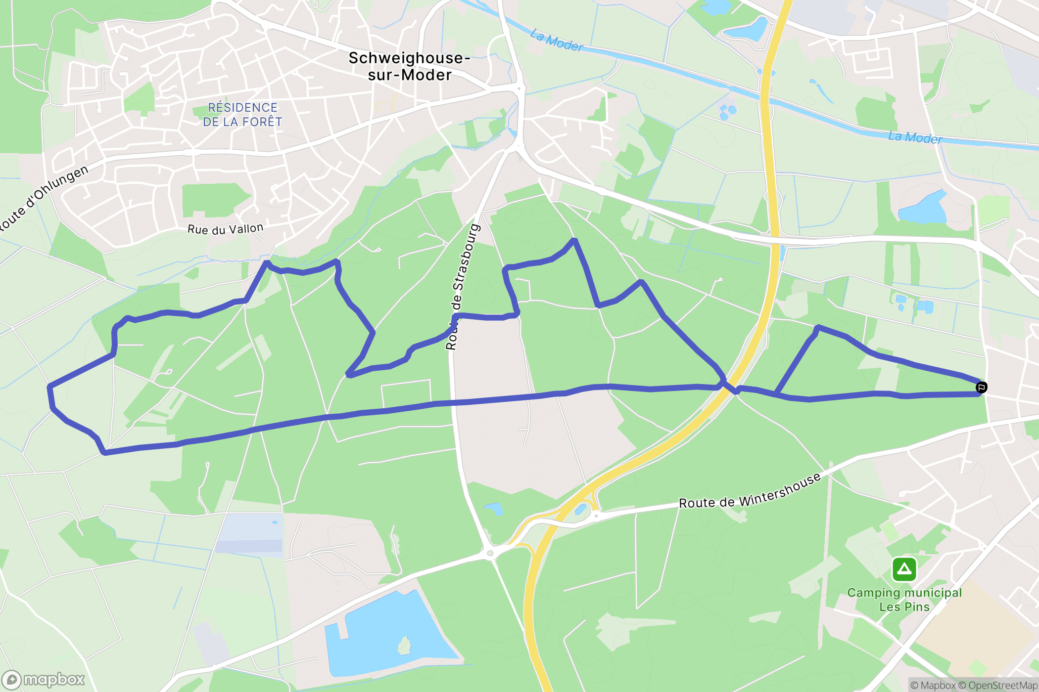 Haguenau : carte du parcours de randonnée - France