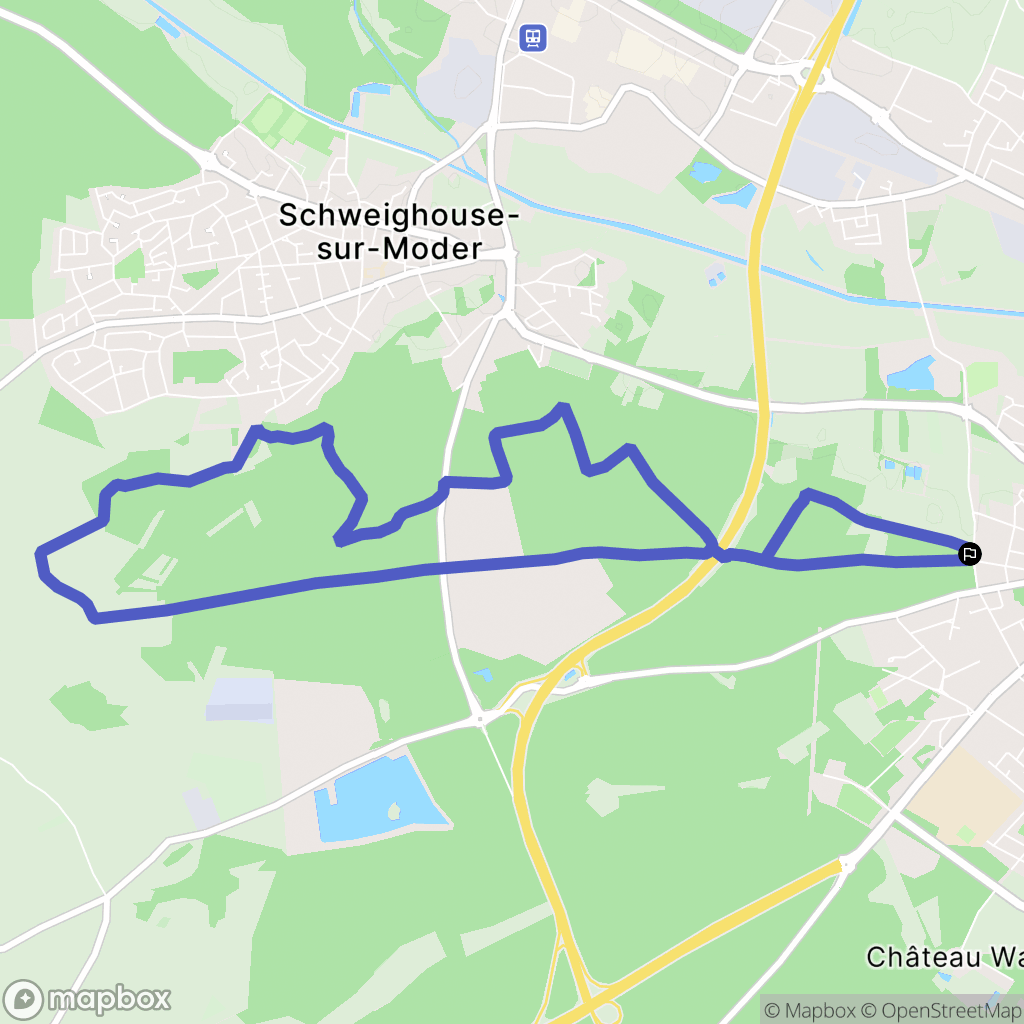 Haguenau : carte du parcours de randonnée - France