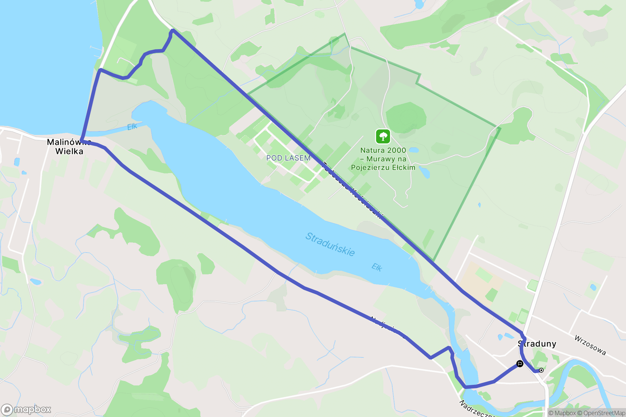 Straduny: mapa trasy - Poland