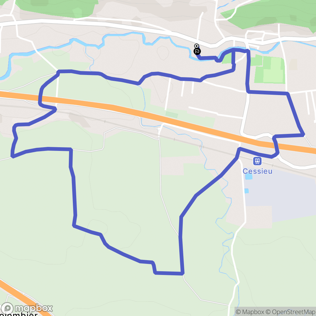 Cessieu : carte du parcours de randonnée - France