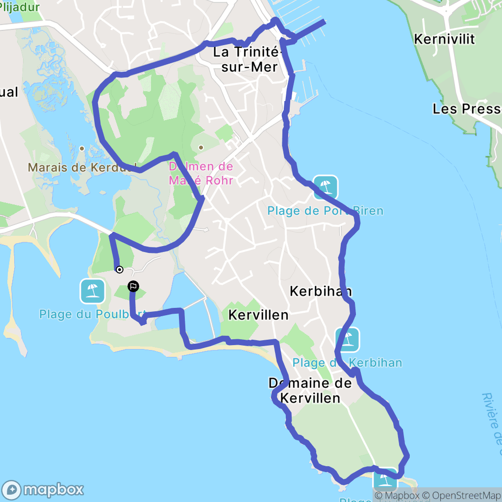 La Trinité-sur-Mer : carte du parcours de randonnée - France