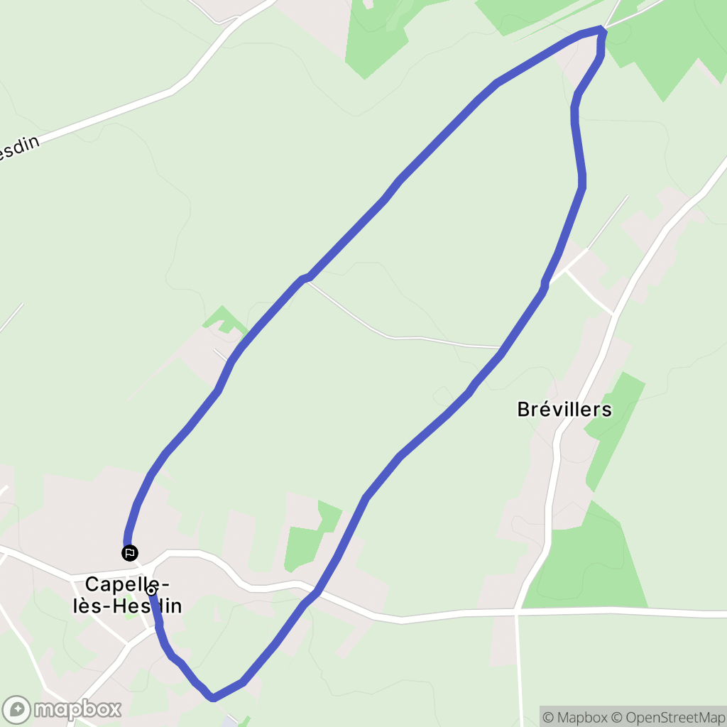 Capelle-lès-Hesdin : carte du parcours de randonnée - France