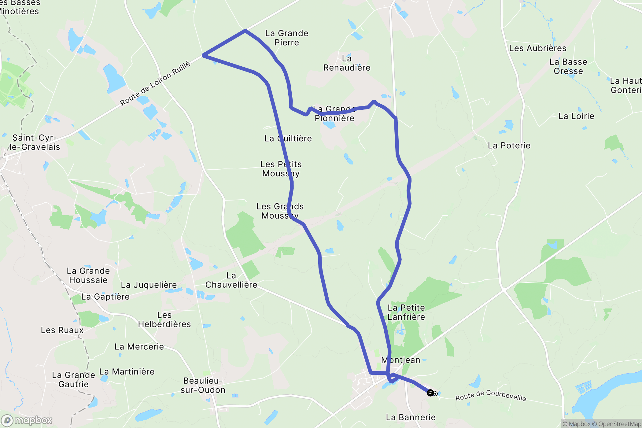 Montjean : carte du parcours de randonnée - France
