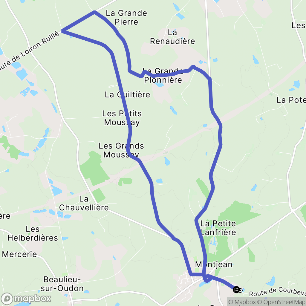 Montjean : carte du parcours de randonnée - France