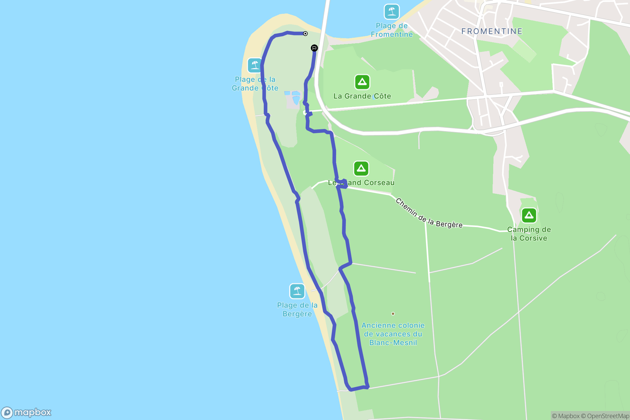 La Barre-de-Monts : carte du parcours de randonnée - France