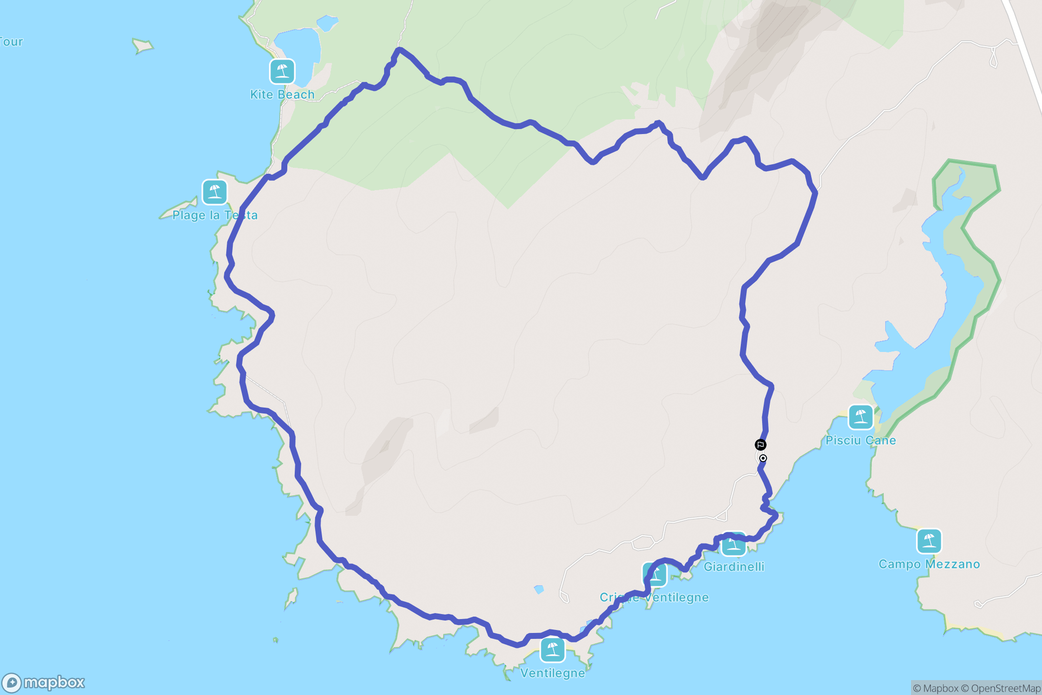 Figari : carte du parcours de randonnée - France