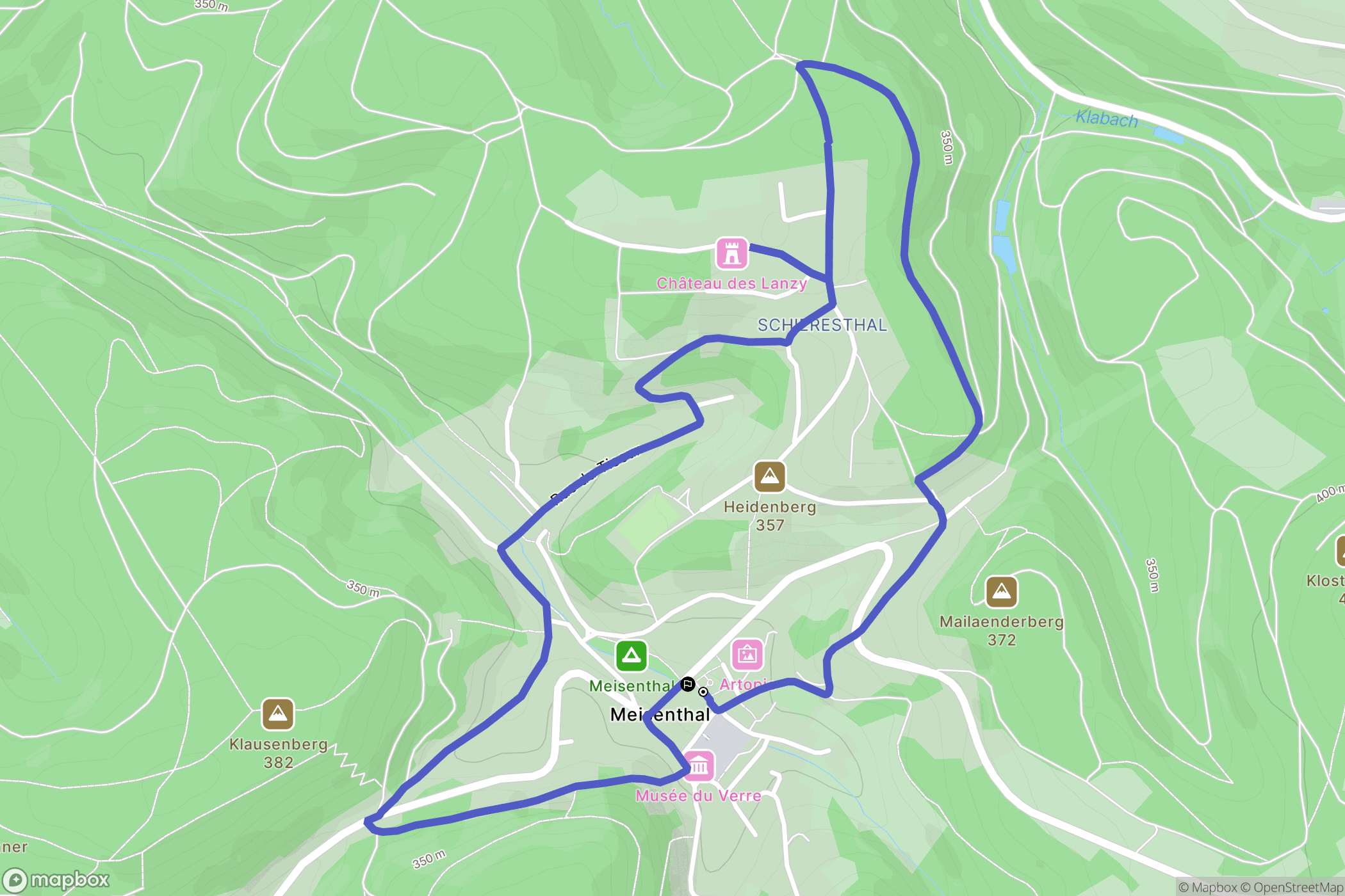 Meisenthal : carte du parcours de randonnée - France
