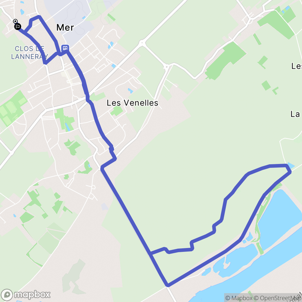 Mer : carte du parcours de randonnée - France