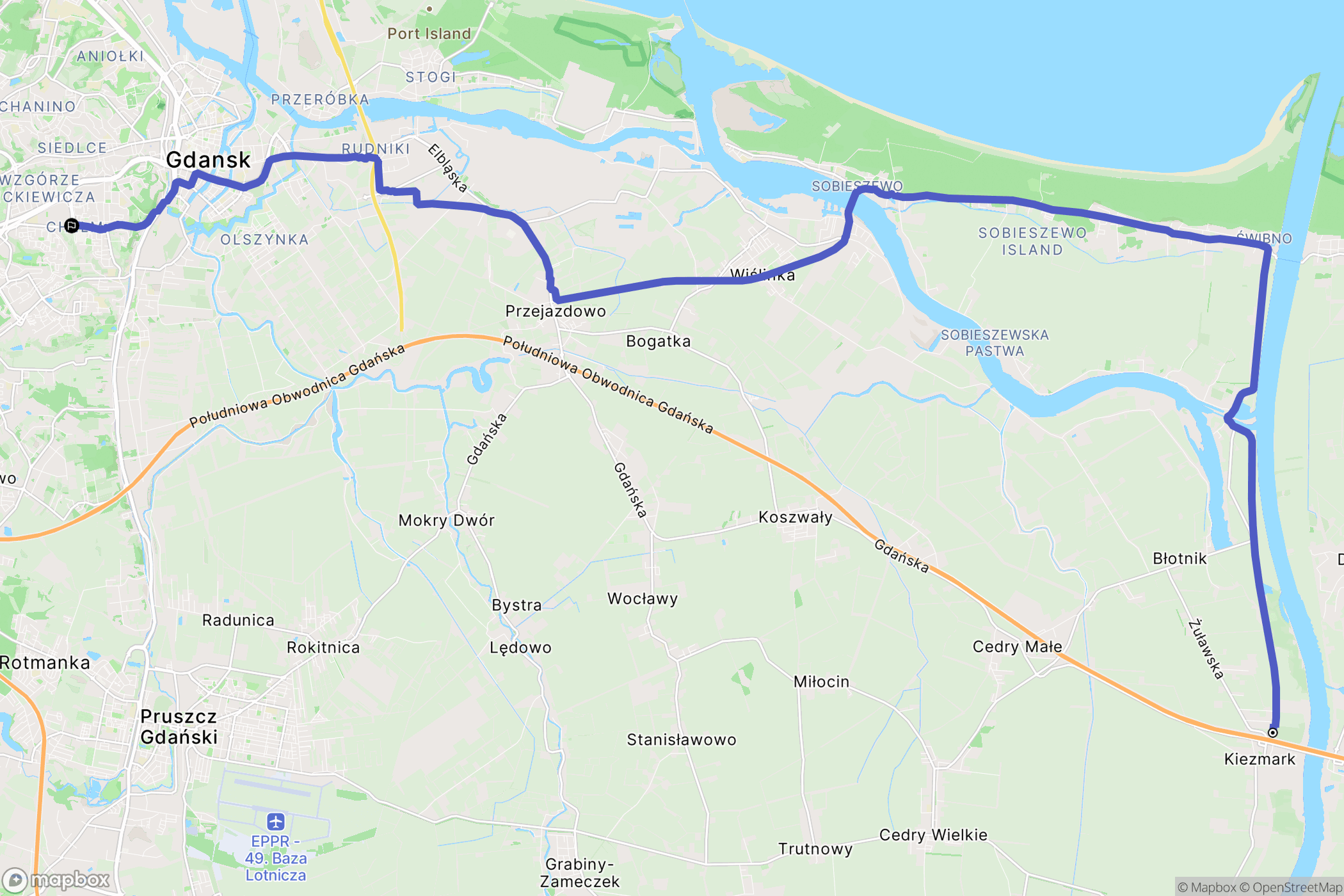 Kiezmark: mapa trasy - Poland
