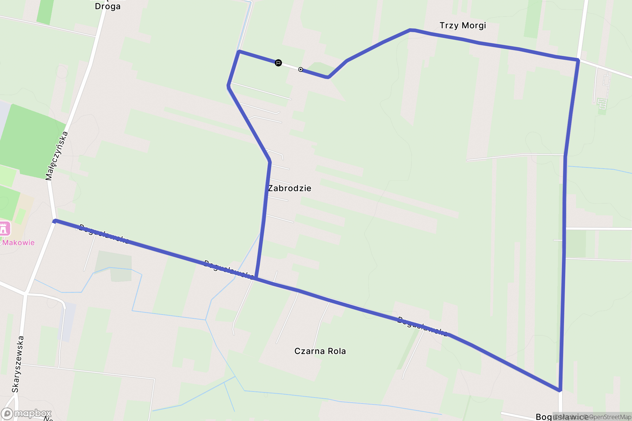 Maków: mapa trasy - Poland